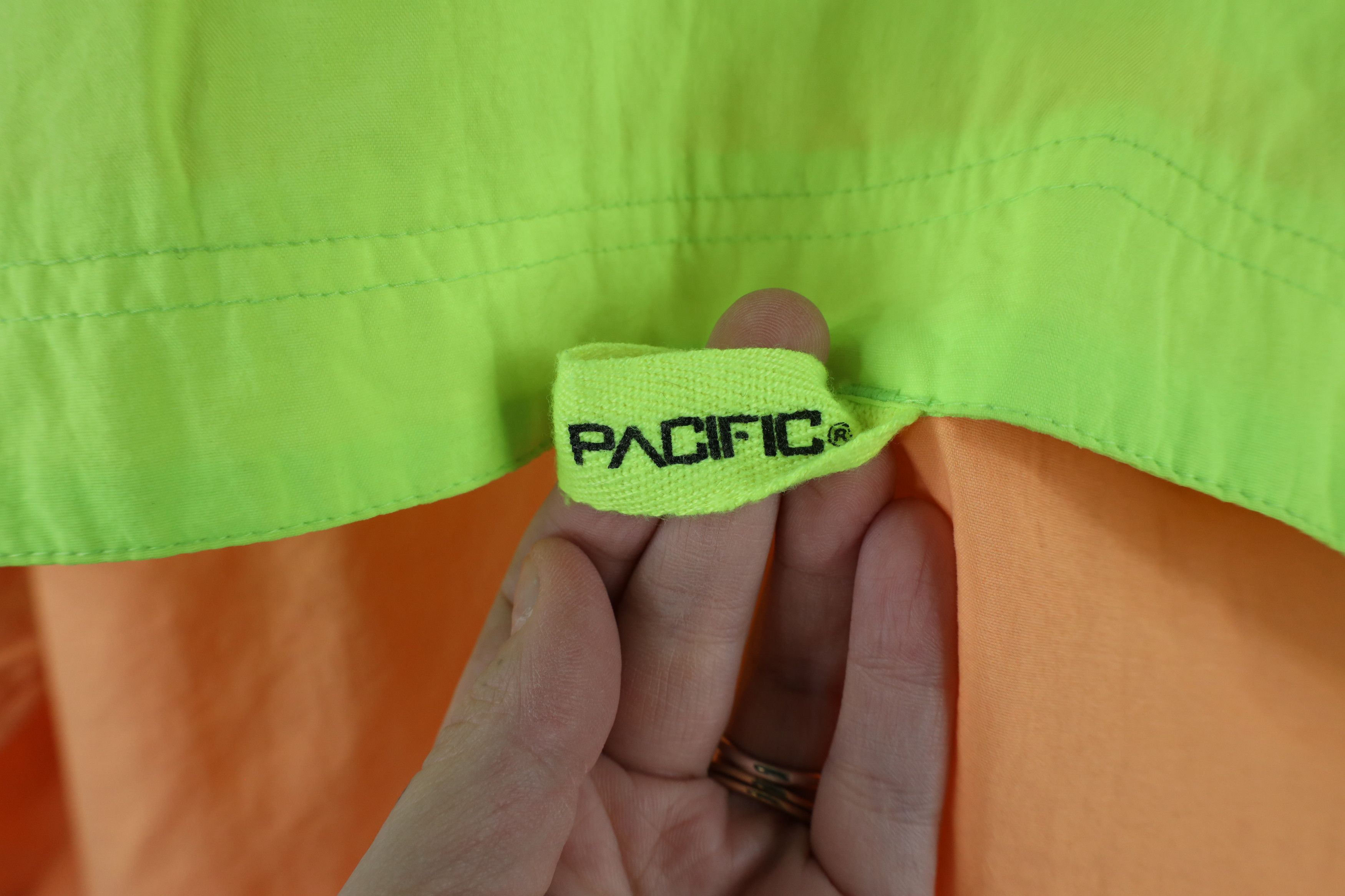 Ocean Pacific × Vintage Vintage 90s Ocean Pacific Surf Block Neon Windbreaker Jacket Size US XL / EU 56 / 4 - 18 Thumbnail