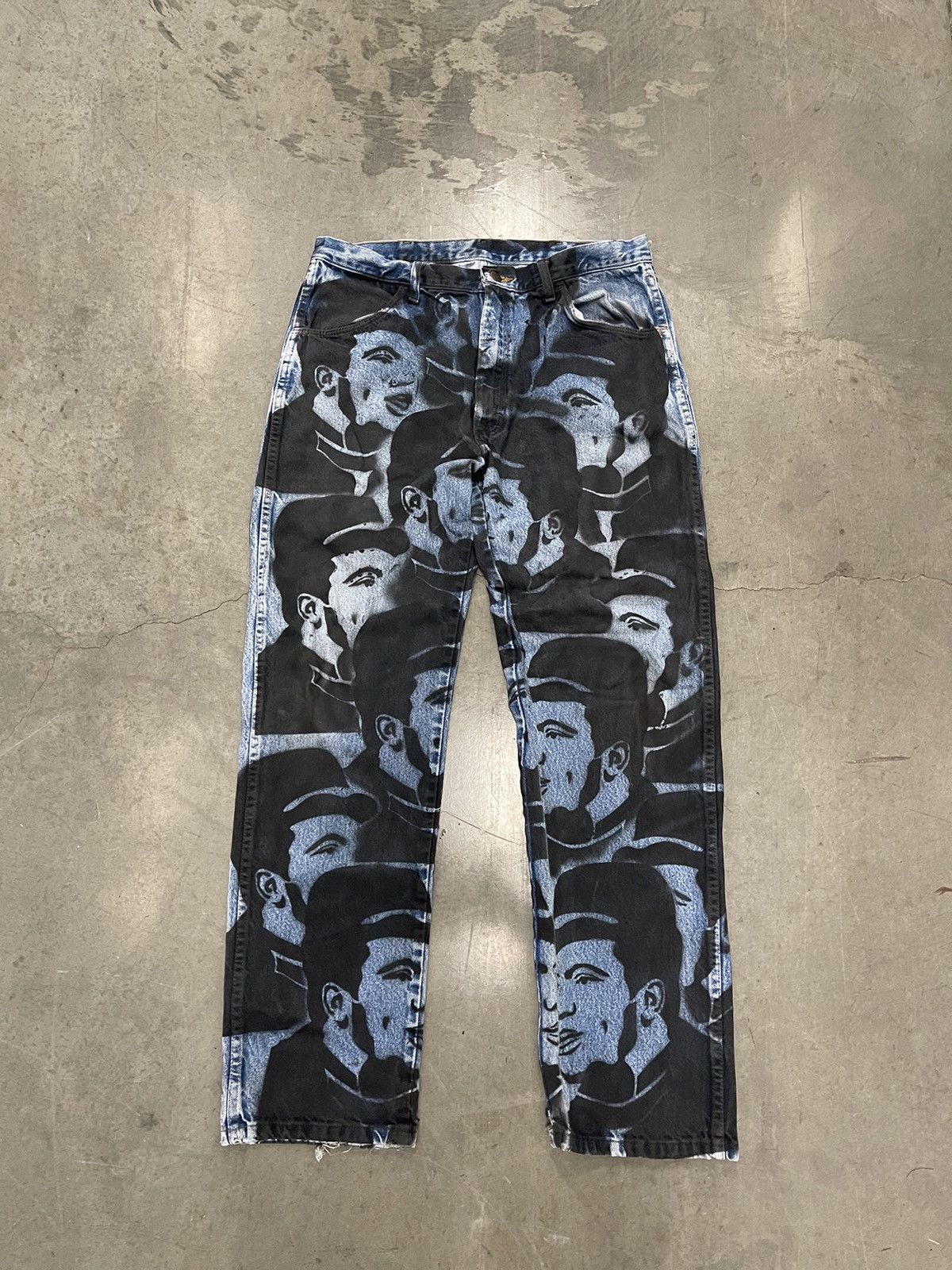 Other Bluesin’s “Price For Peace” Fred Hampton Painted Denim Jeans Size US 36 / EU 52 - 1 Thumbnail