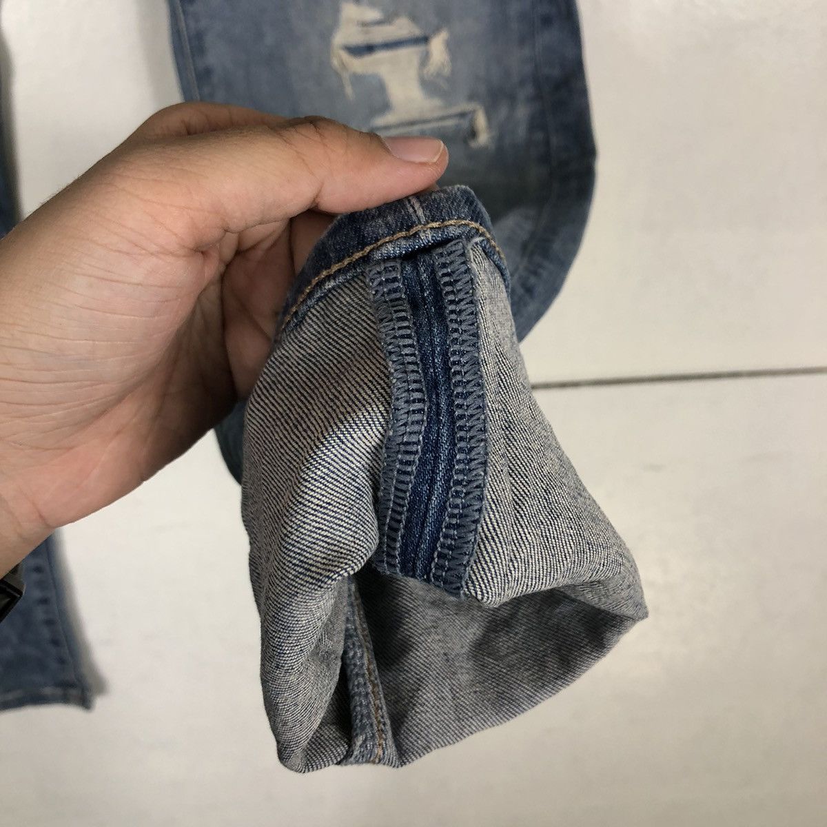 Japanese Brand 🔥PUNK DESIGN DISTRESSED DENIM UNIQLO JEANS JAPAN MADE Size US 28 / EU 44 - 11 Thumbnail