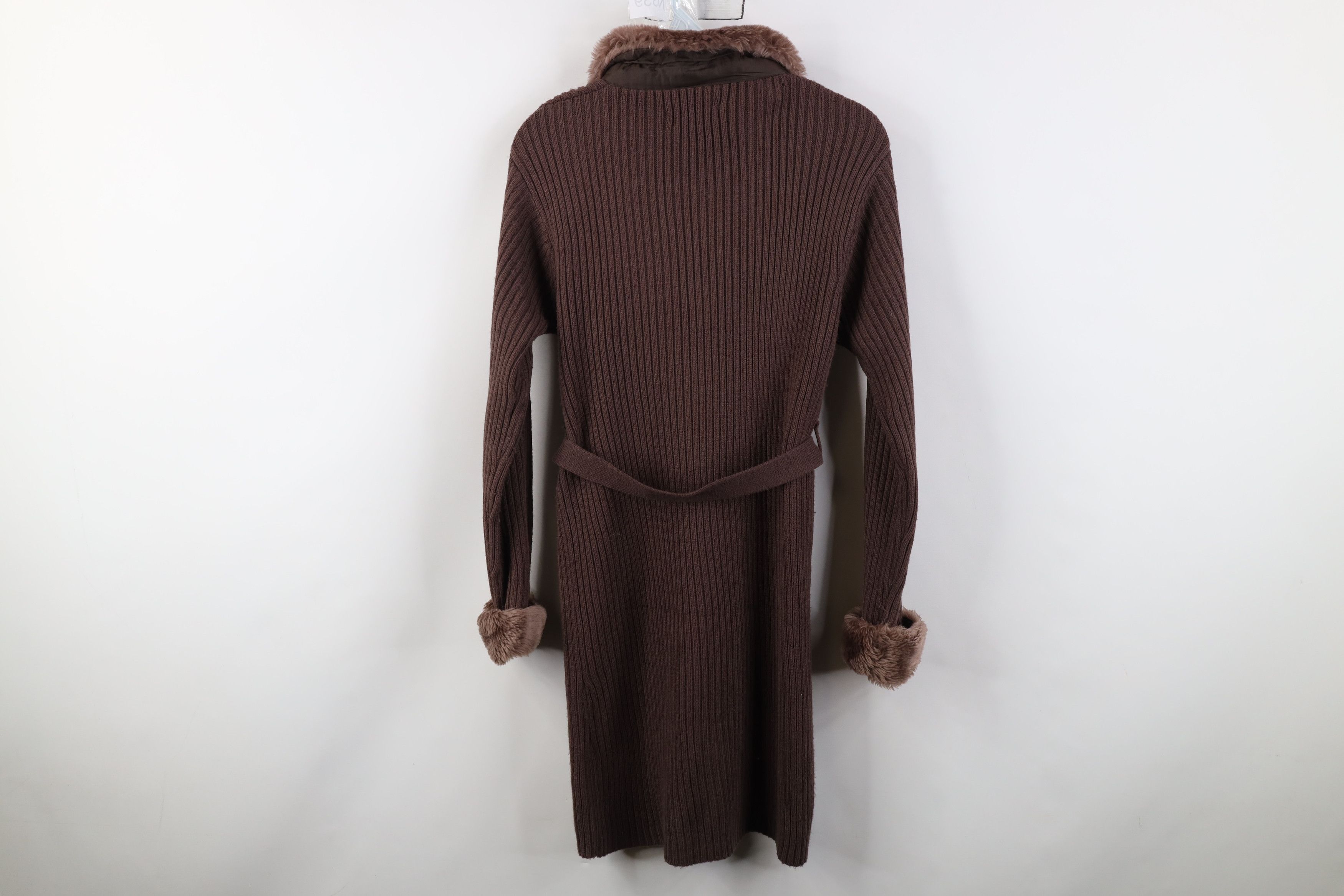 Vintage Vintage Y2K Babydoll Belted Ribbed Knit Cardigan Sweater Size M / US 6-8 / IT 42-44 - 11 Thumbnail
