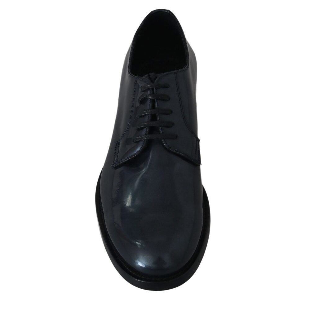 Dolce & Gabbana Dolce & Gabbana Elegant Blue Leather Derby Dress Shoes Size US 6 / EU 39 - 4 Thumbnail
