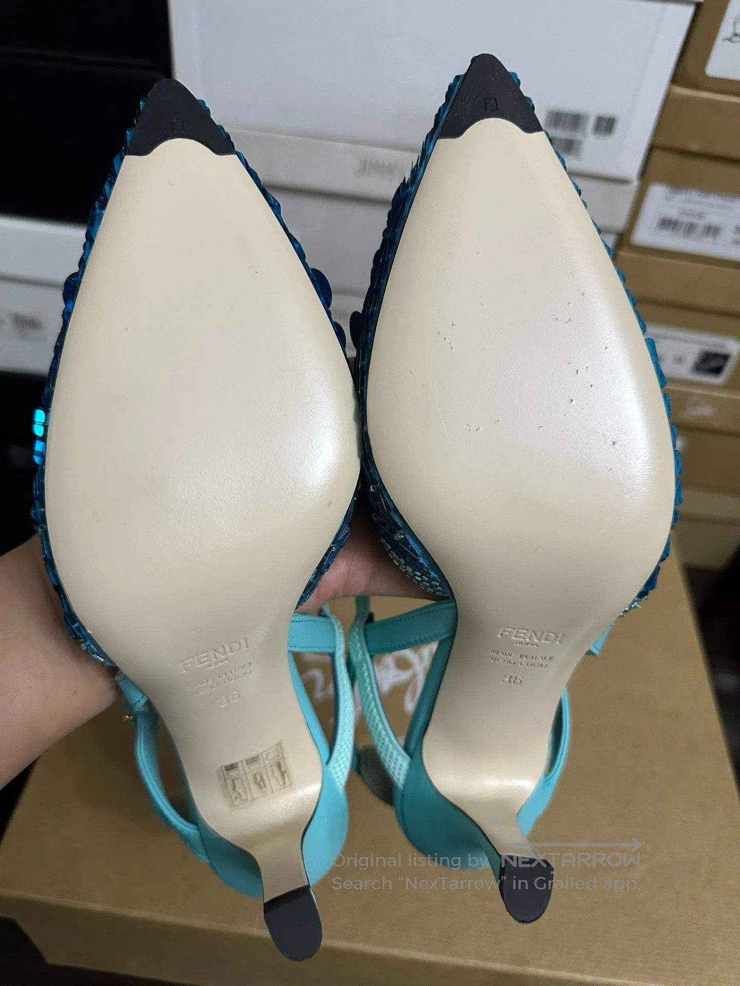 Fendi Fendi Blue Sequin High Heels. Size US 5 / IT 35 - 7 Thumbnail