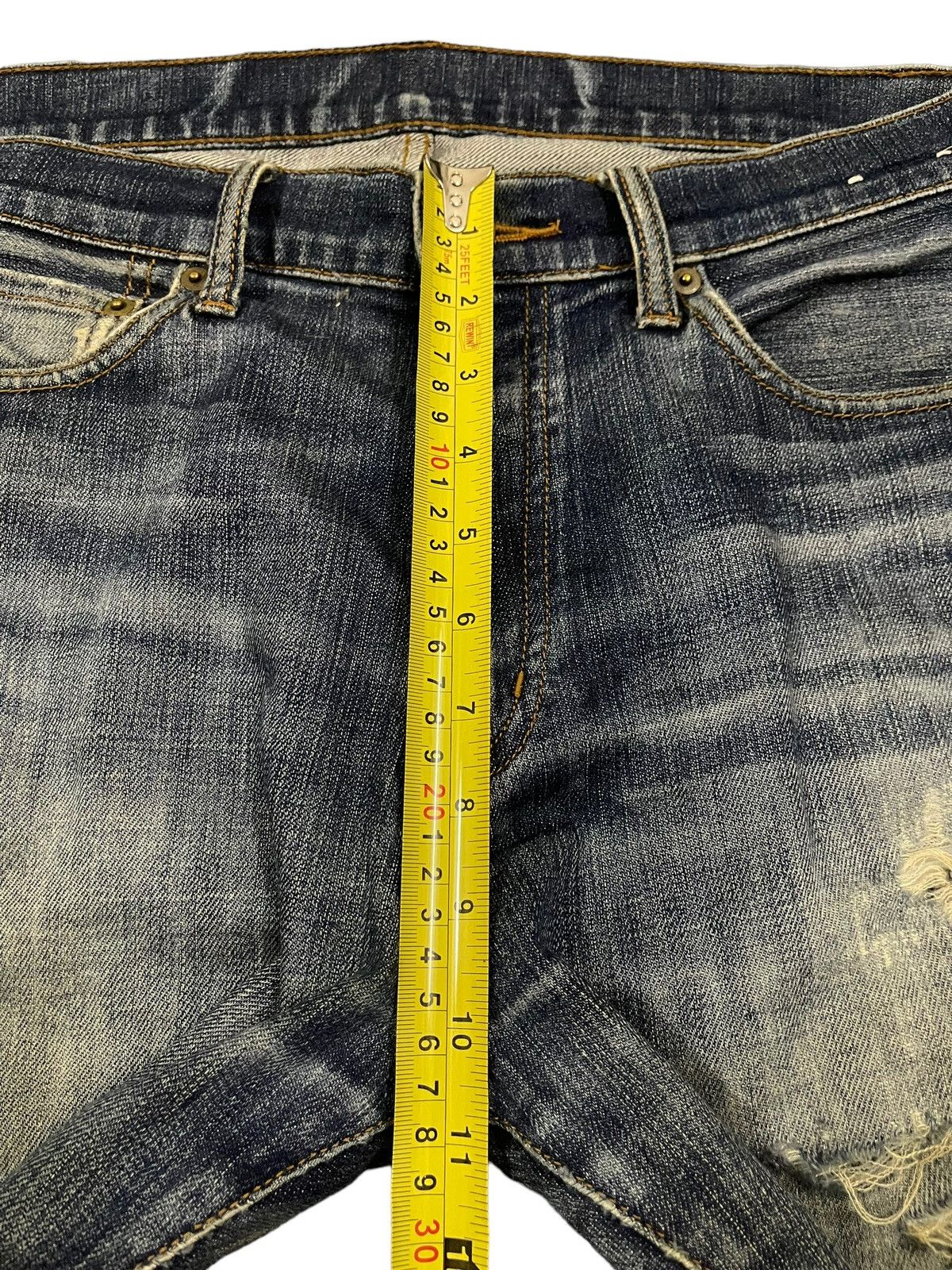 Sugar Cane Vintage Japanese Brand Blue Wash Distress Baggy Jeans Size US 32 / EU 48 - 13 Thumbnail