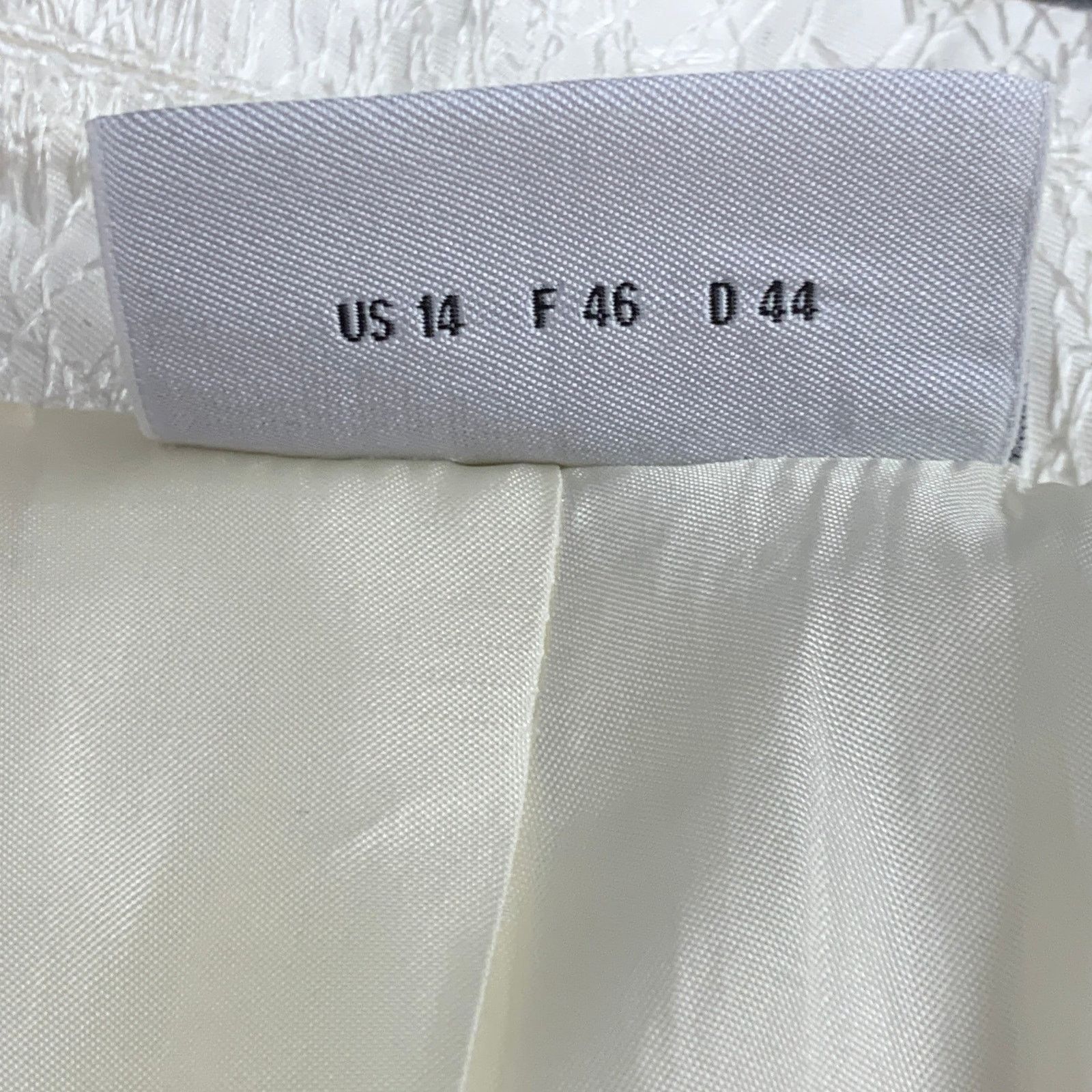 Akris 14 Cream Cotton Blend Scribble Stitch Hook Eye Jacket Blazer Size XL / US 12-14 / IT 48-50 - 11 Thumbnail