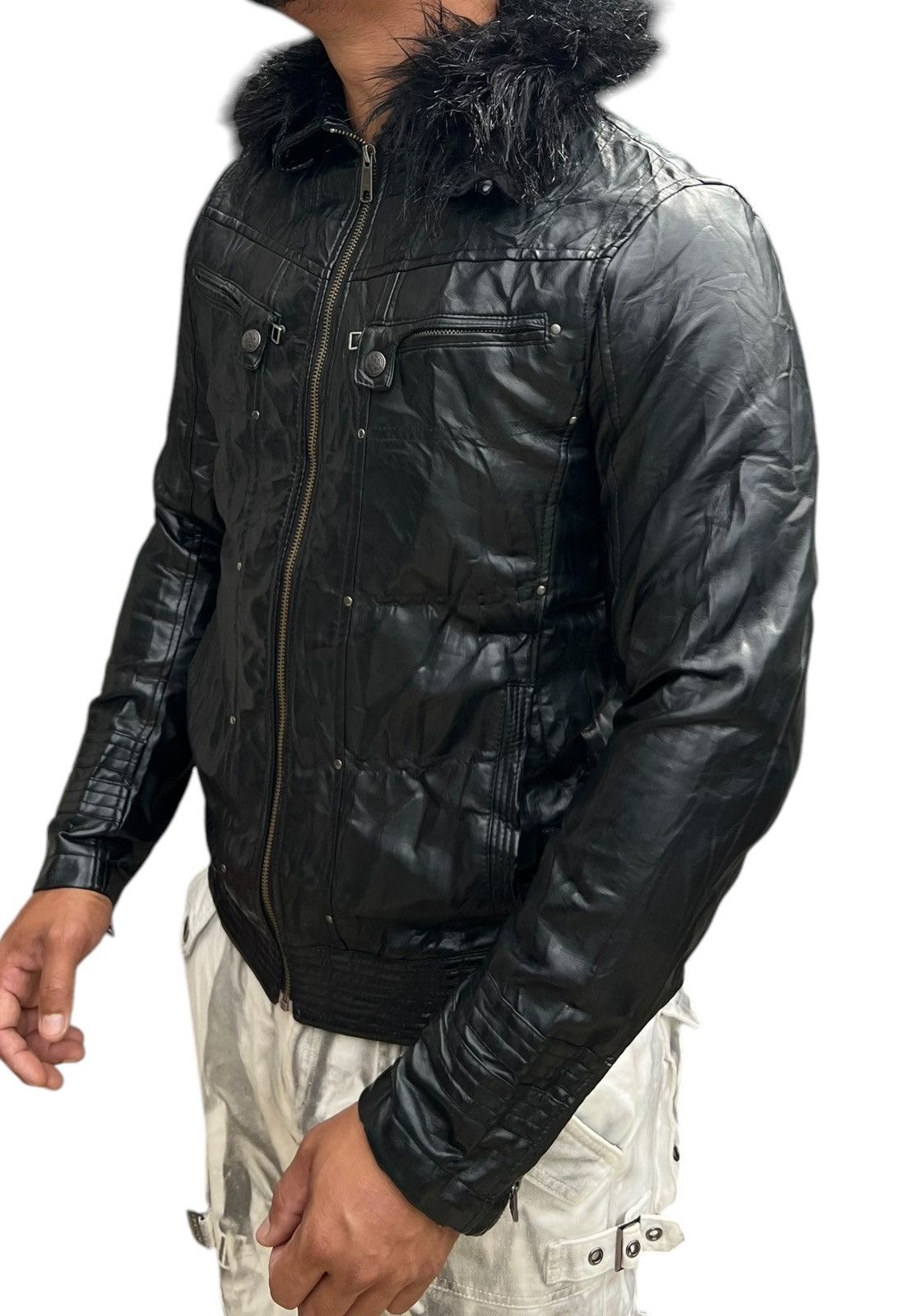 Von Dutch Von Dutch Gothic Multipocket Black Fur Faux Leather Size US L / EU 52-54 / 3 - 4 Thumbnail