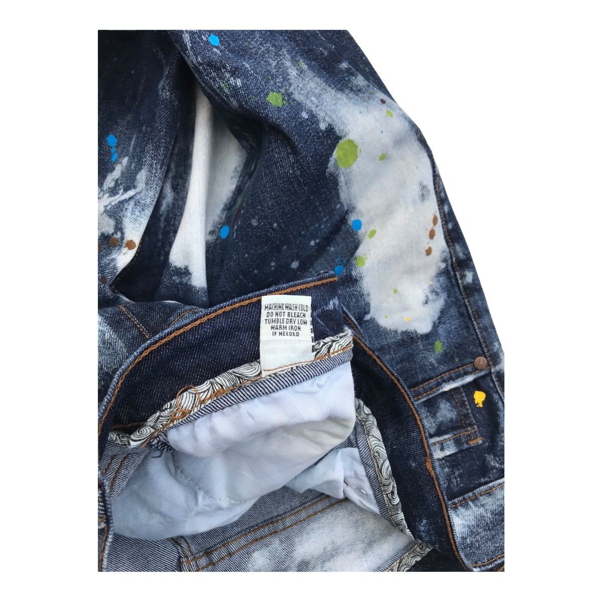 Other FWRD Distressed Bleached Streetwear Paint Splash Denim Pants Size US 35 - 7 Thumbnail