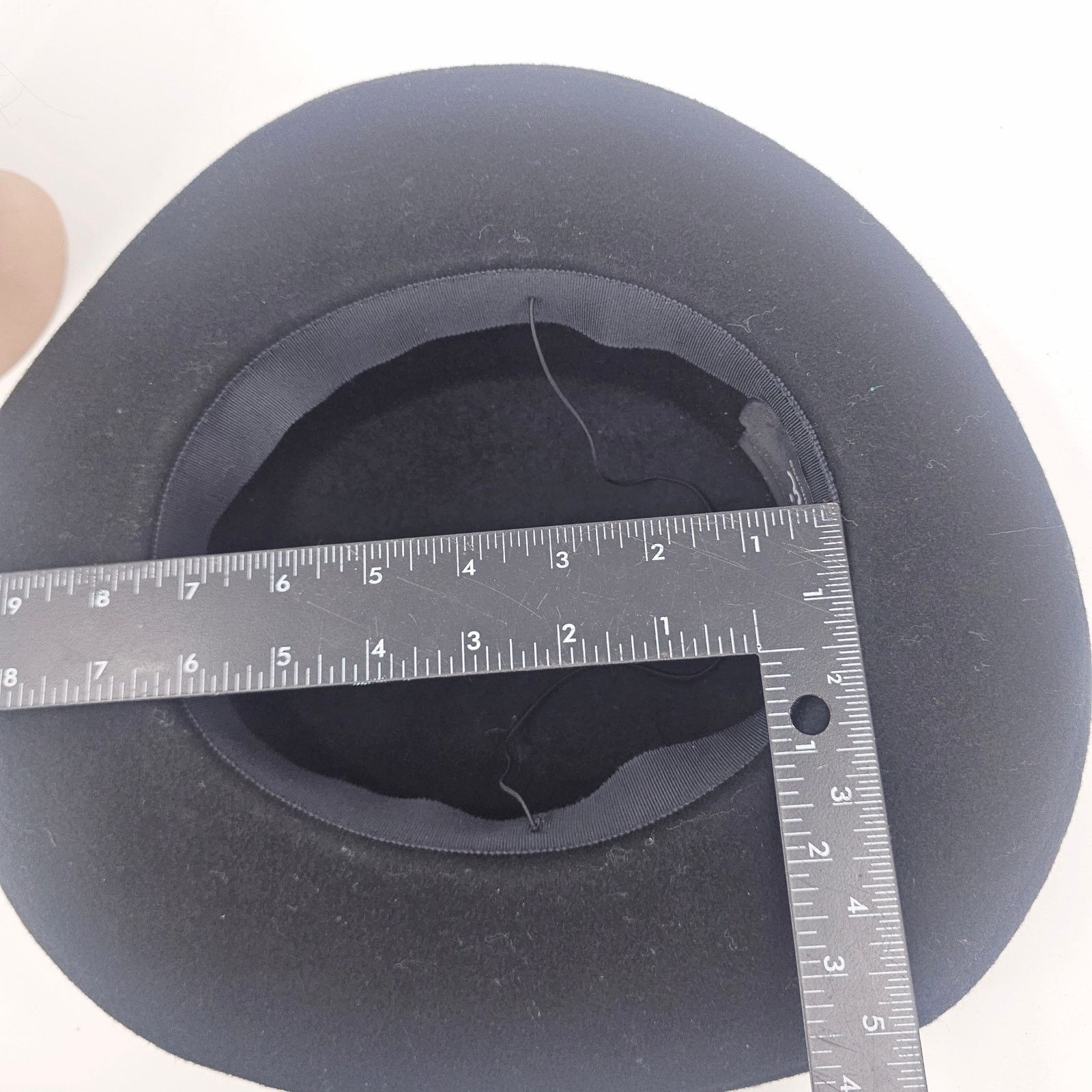 Vintage 1970\'s Sonni Black wool felt Cartwheel Bolero Boater Style Hat Vintage 1970\ main image 4
