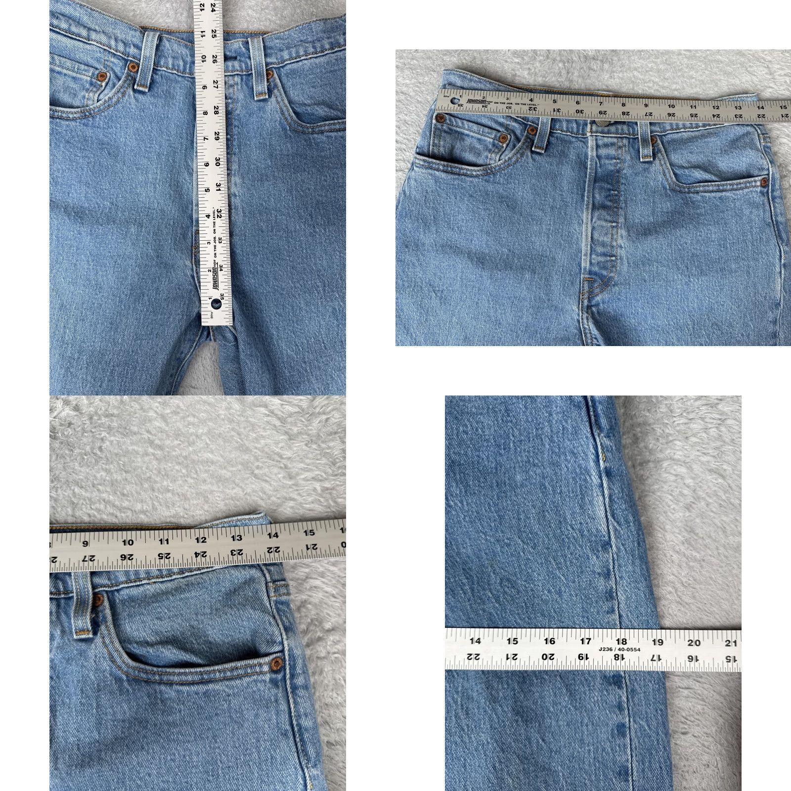 Levi's Levis Jeans Womens 28x28 Blue Denim Premium 501 Skinny Jeweled Mid Rise Cotton Blend Spandex Size 28" / US 6 / IT 42 - 9 Thumbnail