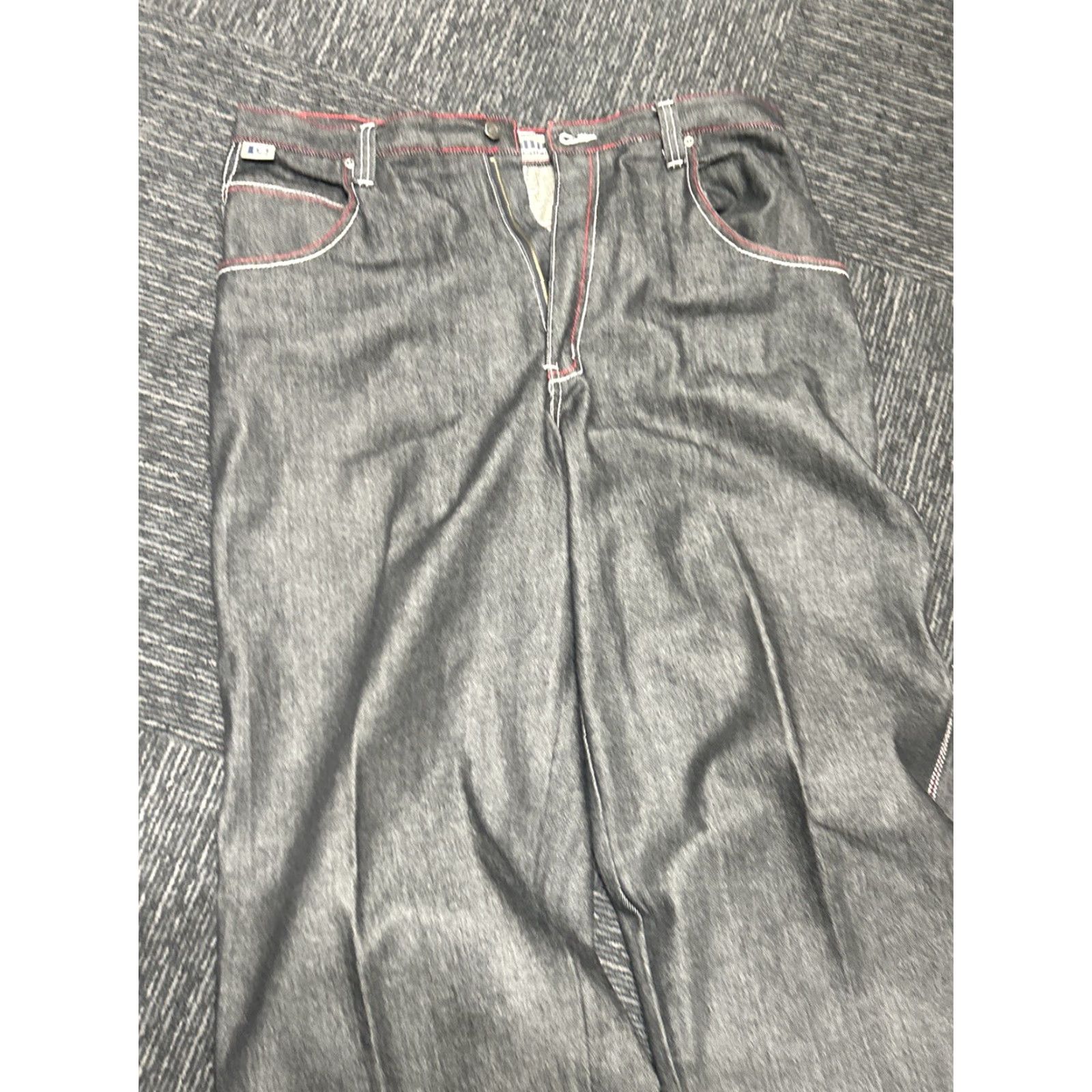 Denime VINTAGE Structure Jeans Men 36x34 Black Hip Hop Denim Wide-Leg Inseam 34 Carpenter Size US 36 / EU 52 - 7 Thumbnail