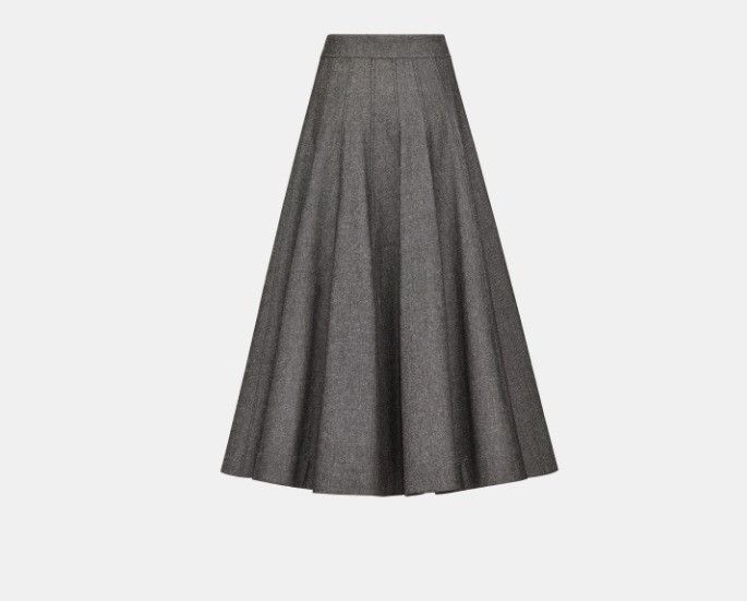 Dior o1w1db11124 Mid-Length Flared Skirt in Grey Size 26" / US 2 / IT 38 - 2 Thumbnail