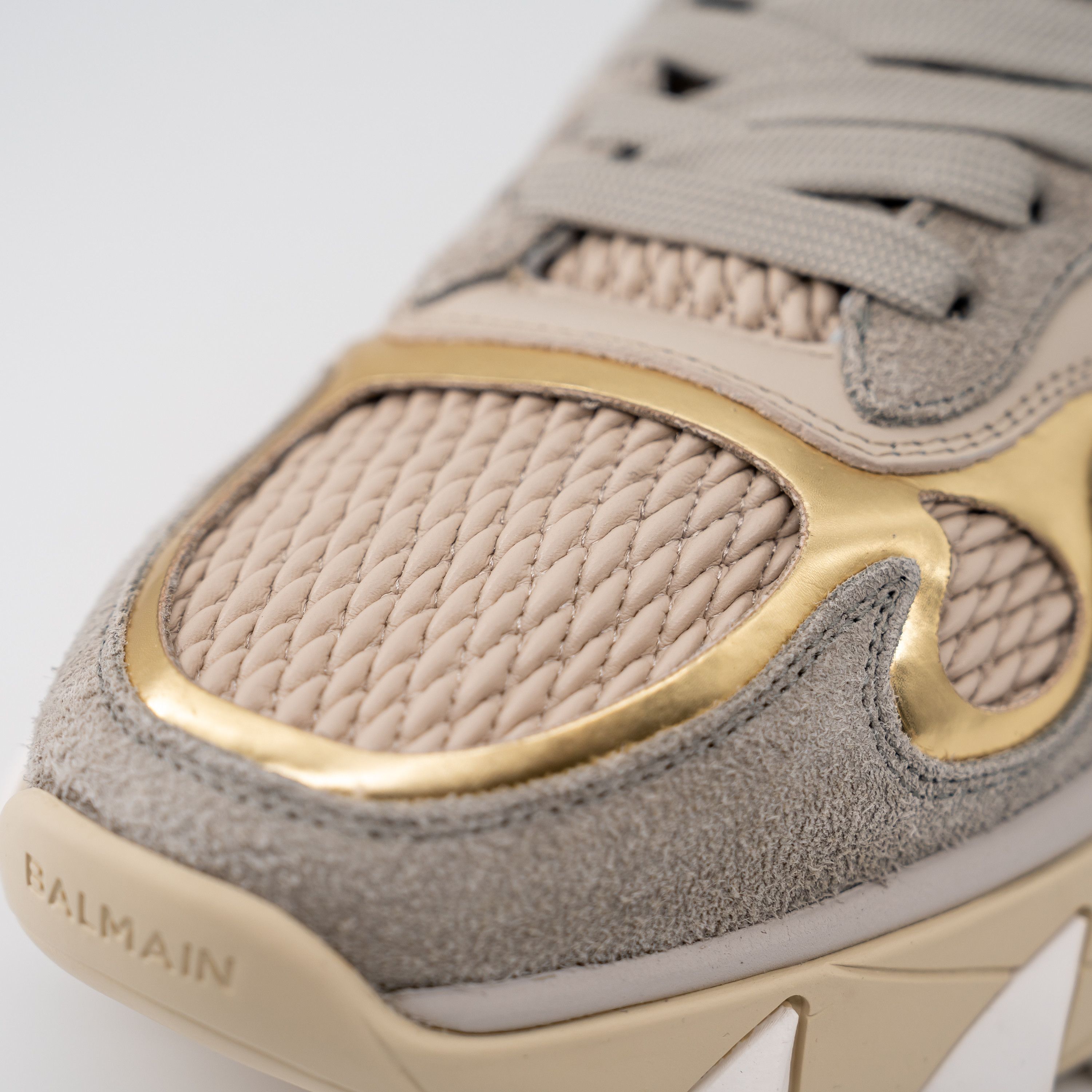 Balmain size 40/ US 7 - Balmain B-East Grey Gold suede sneakers Size US 7 / EU 40 - 7 Thumbnail