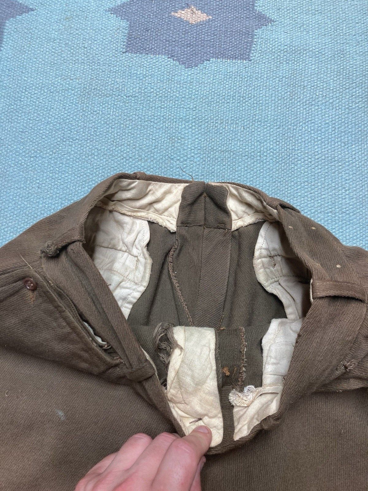 Vintage 1940s whipcord riding pants jodhpurs equestrian mule ear Size US 27 - 6 Thumbnail