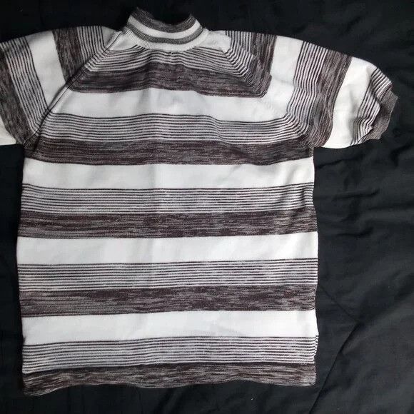 Other Vintage 70s Striped Polyester Short Sleeve Shirt Size M / US 6-8 / IT 42-44 - 4 Thumbnail