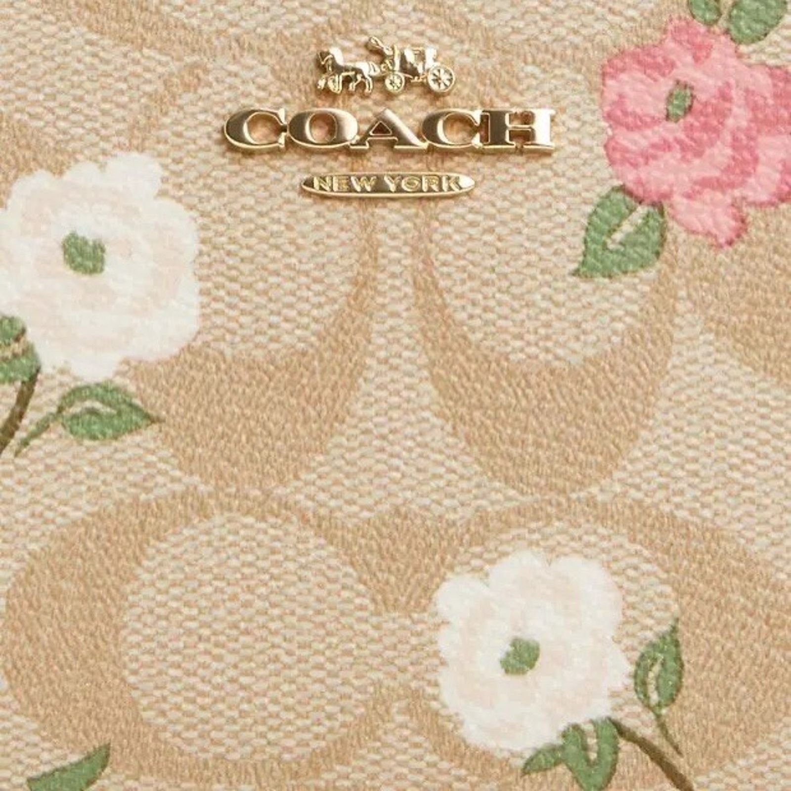 Coach NWT Coach CR969 Snap Wallet Floral Gold/Light Khaki Chalk Size ONE SIZE - 7 Thumbnail