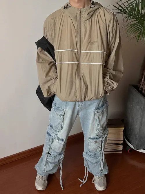VIBE Frayed loose jeans pockets ripped wide legs retro style Y2K Size US 32 / EU 48 - 1 Thumbnail