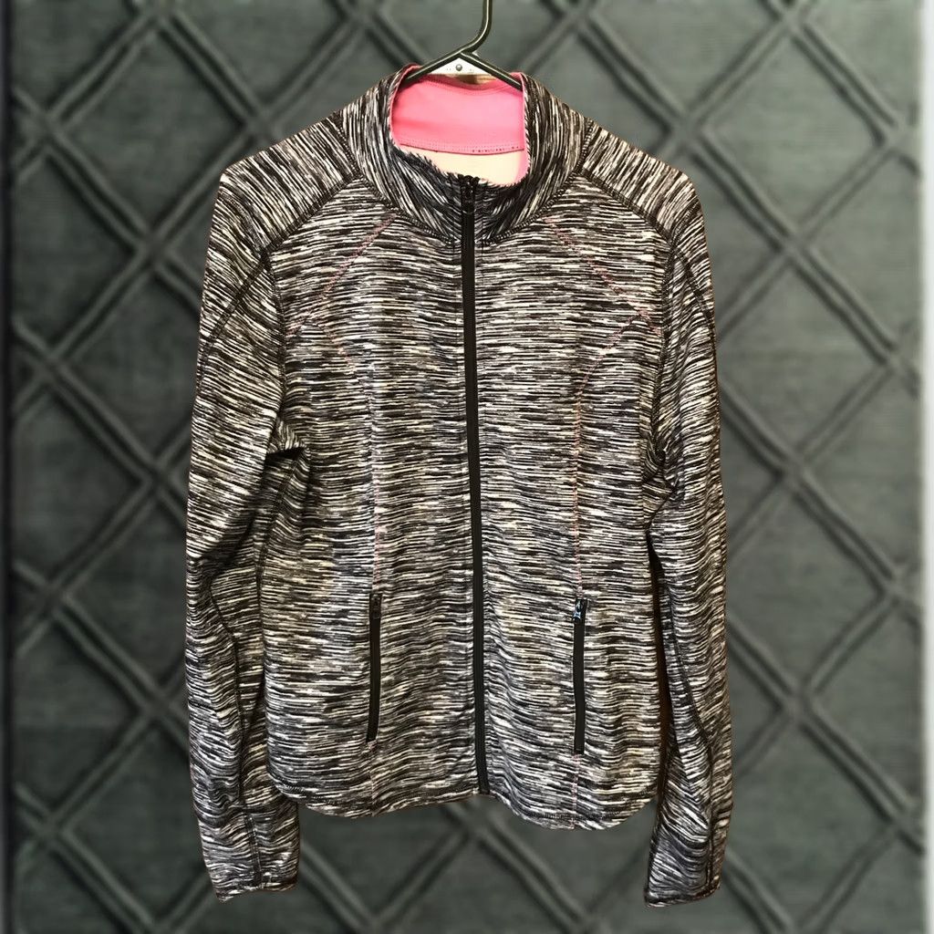 Vintage Maurices Lightweight Jacket L Full Zip black white pockets stretch 1412 Size L / US 10 / IT 46 - 1 Thumbnail