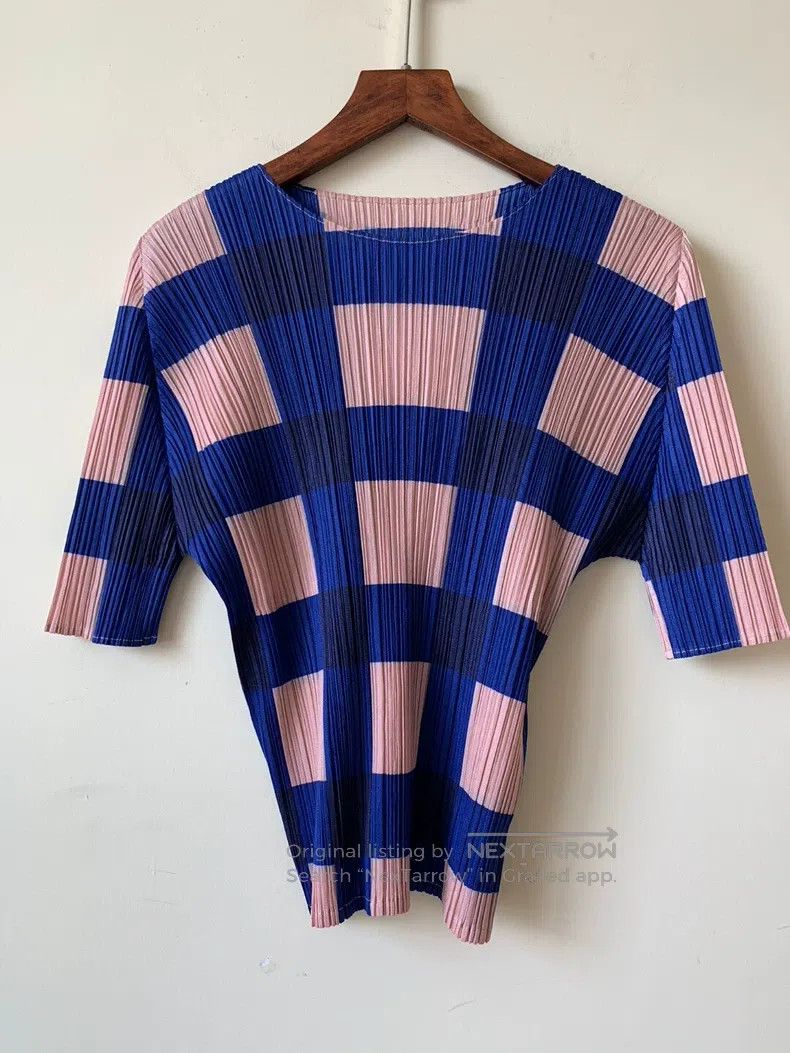 Issey Miyake Plaid Top