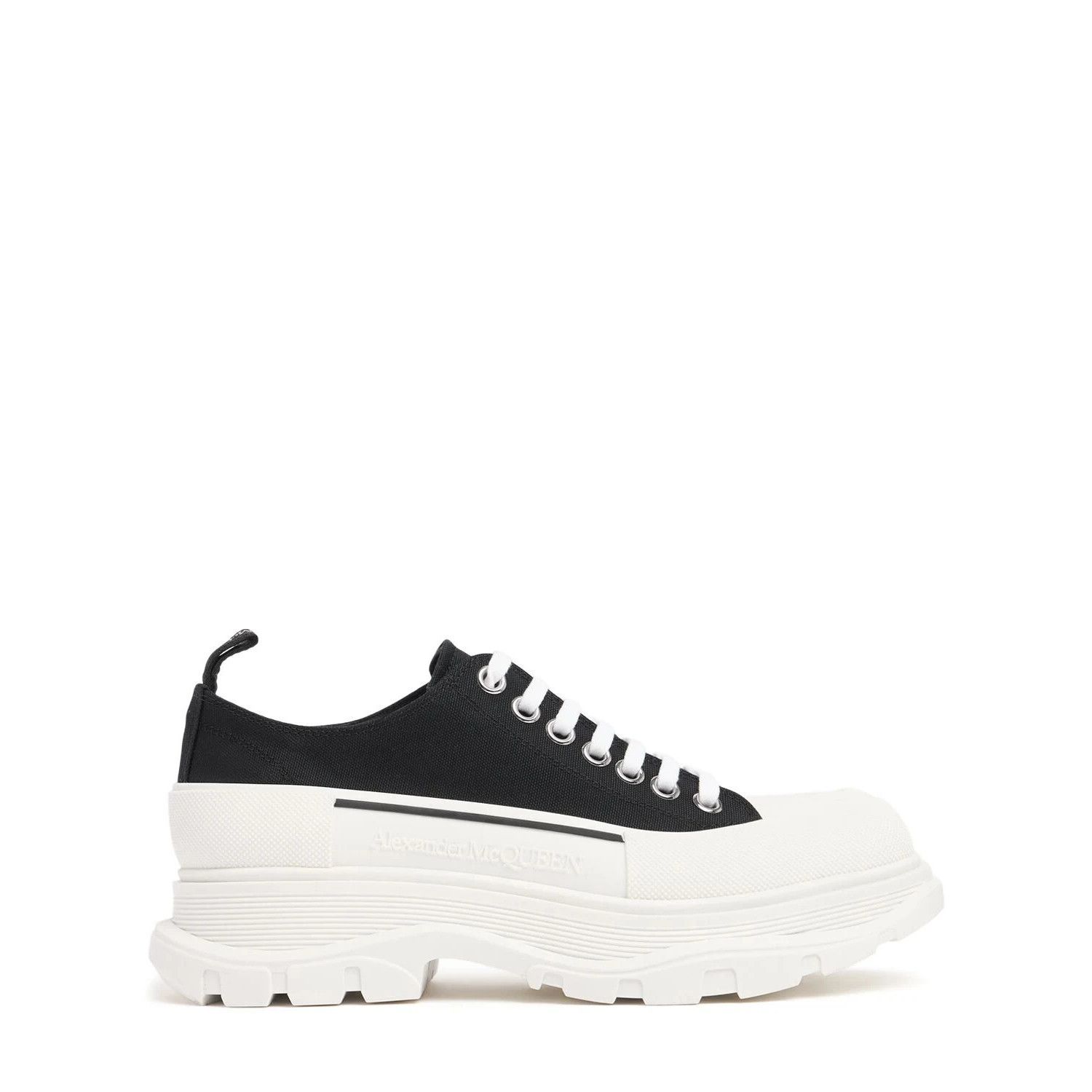 ALEXANDER MCQUEEN Tread Slick Women's Black/White Canvas Sne