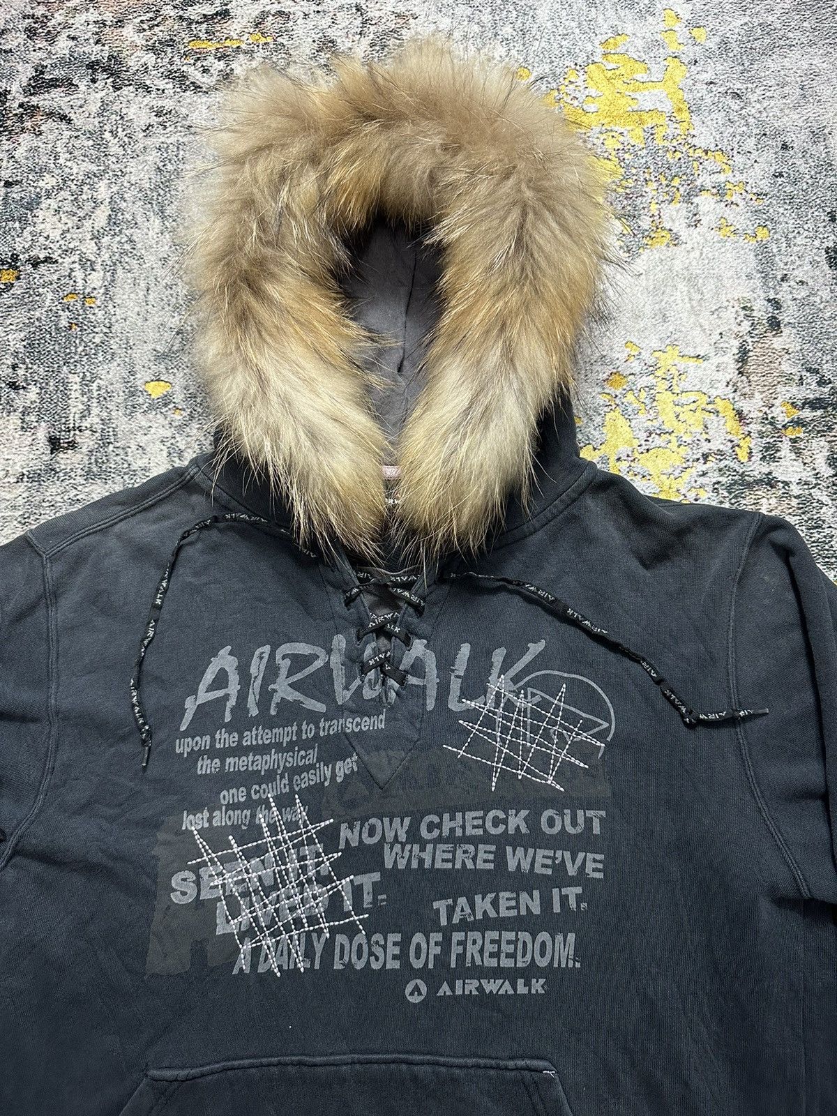 Beauty Beast CRAZY FADED FUR HOODIE AIRWALK POEM IFSIXWASNINE PUNK STYLE Size US L / EU 52-54 / 3 - 2 Thumbnail