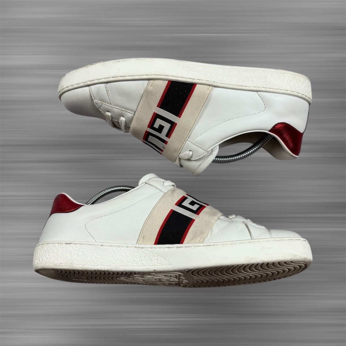 Gucci GUCCI ACE Band Logo White Leather Shoes Size US 8 / EU 41 - 5 Thumbnail