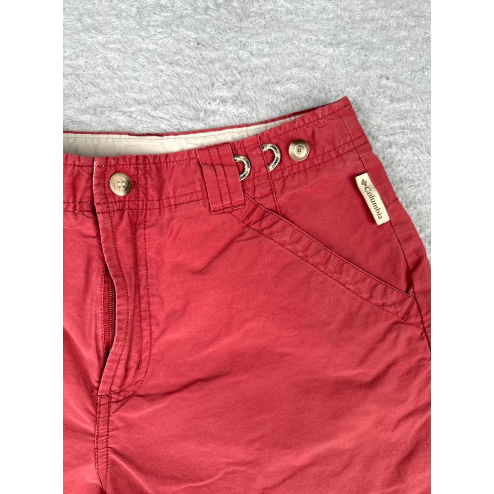 Vintage Columbia Shorts Women 6 Red Cargo Cotton Blend Hiking Camping Casual 27x6 Size 28" / US 6 / IT 42 - 5 Thumbnail