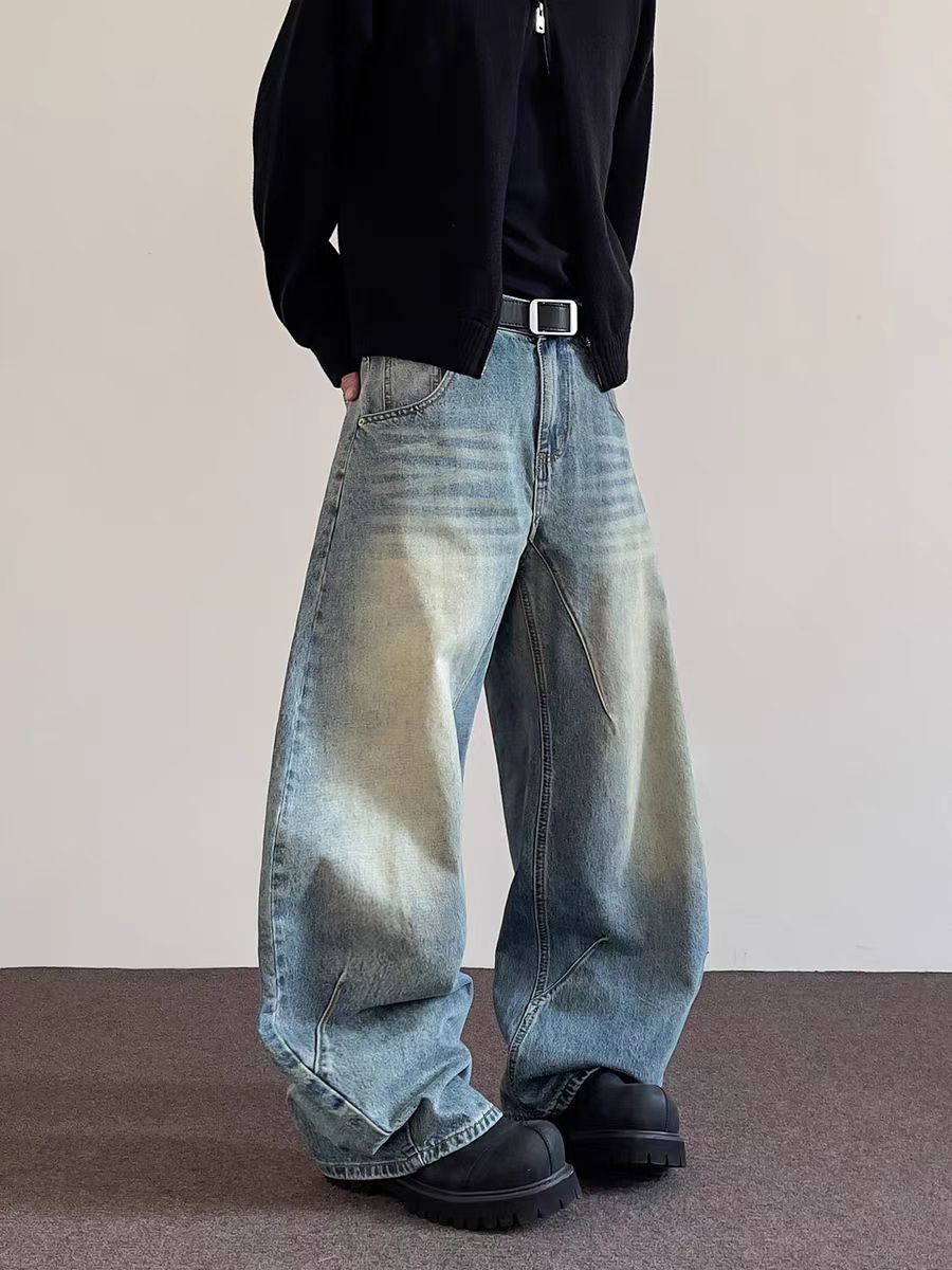 Japanese Brand × Jean Retro washed curved knife baggy casual jeans Size US 34 / EU 50 - 1 Thumbnail