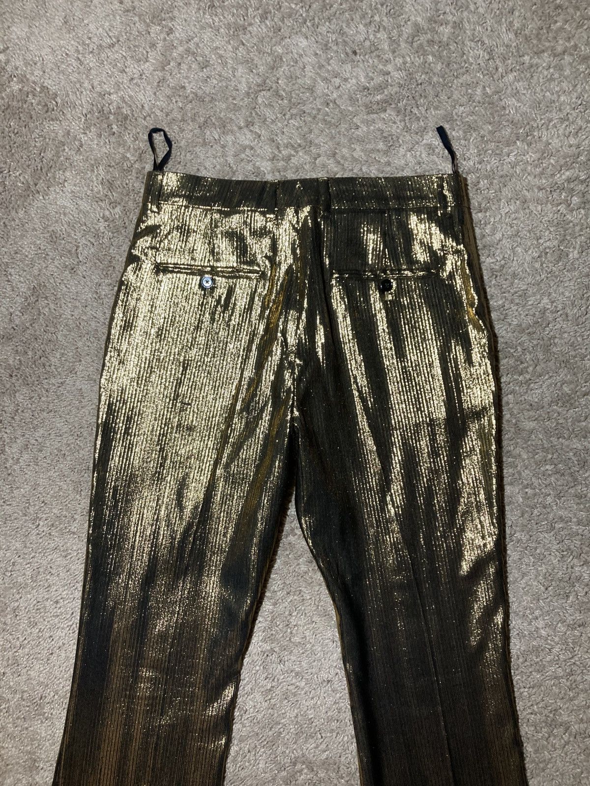 Celine AW23 Celine Gold Striped Flare Suit Pants Metallic 2023 Hedi Size US 32 / EU 48 - 10 Thumbnail