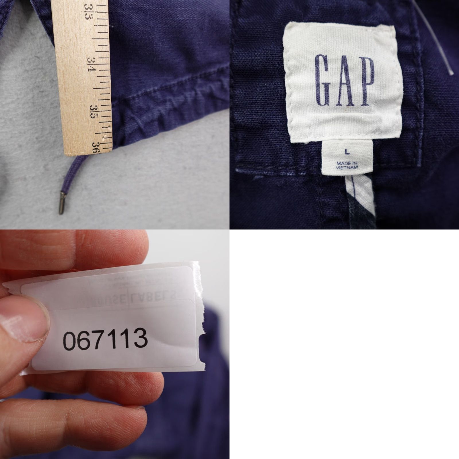 Gap GAP Jacket Women Large Long Navy Blue Utility Field Coat Parka Fishtail Zip Snap Size L / US 10 / IT 46 - 8 Thumbnail