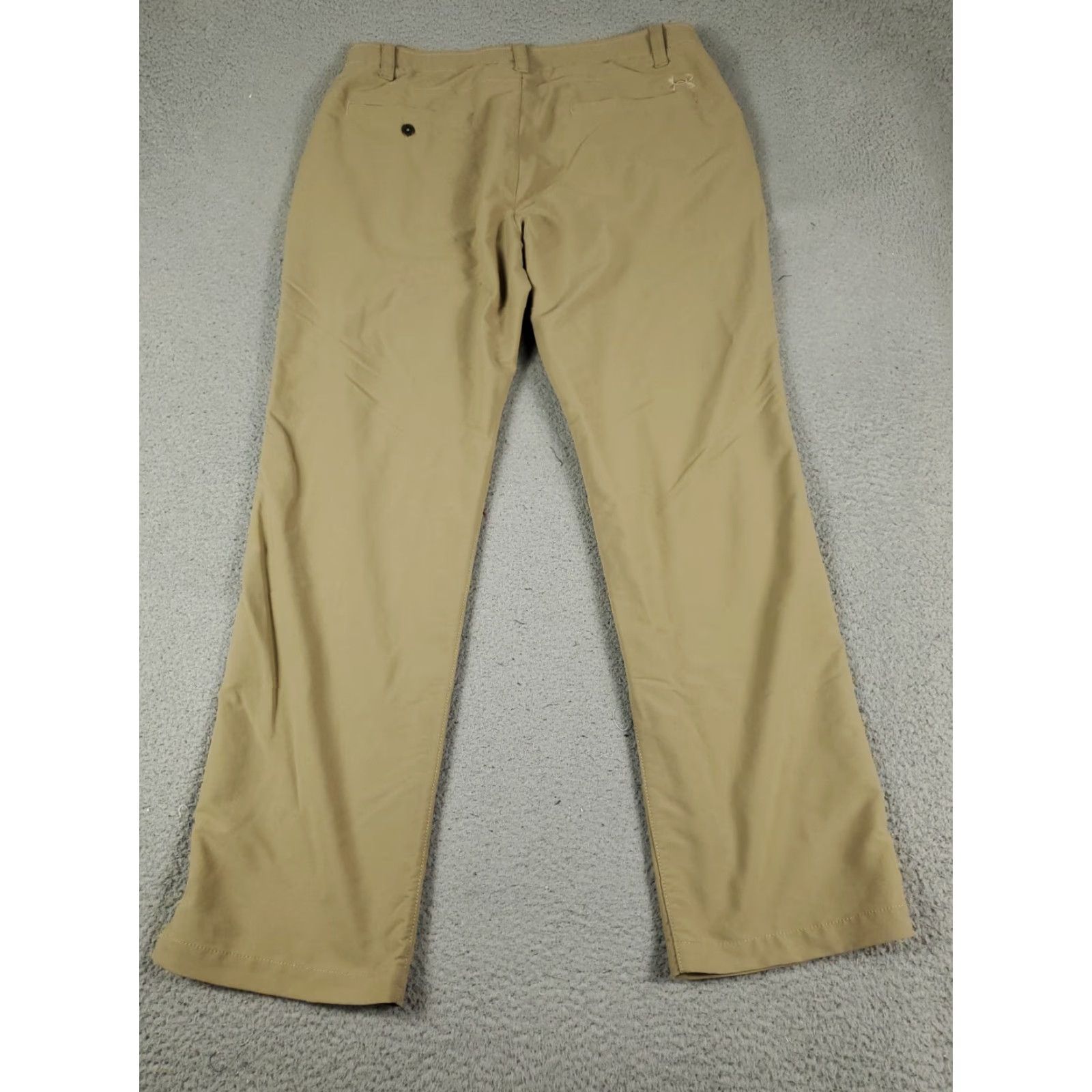Under Armour Under Armour Chino Pants Mens 38x32 Beige Flat Front Stretch Golf Trousers Size US 38 / EU 54 - 6 Thumbnail