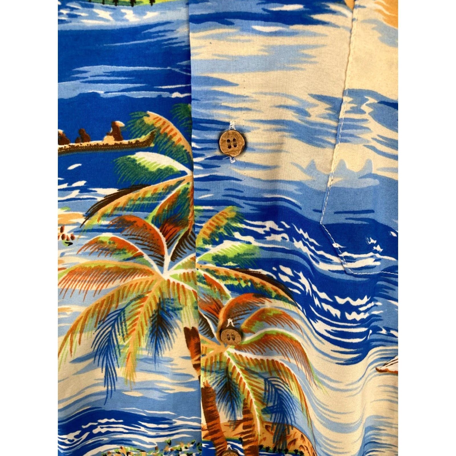 Vintage On Gear Mens Hawaiian Shirt Large Island Camp Button Up Size US L / EU 52-54 / 3 - 7 Thumbnail
