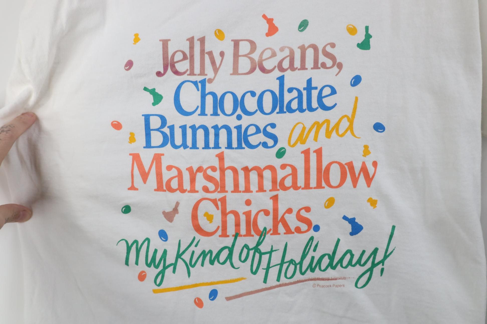 Vintage Vintage 90s Jelly Beans Chocolate Bunnies Easter T-Shirt Size L / US 10 / IT 46 - 4 Thumbnail