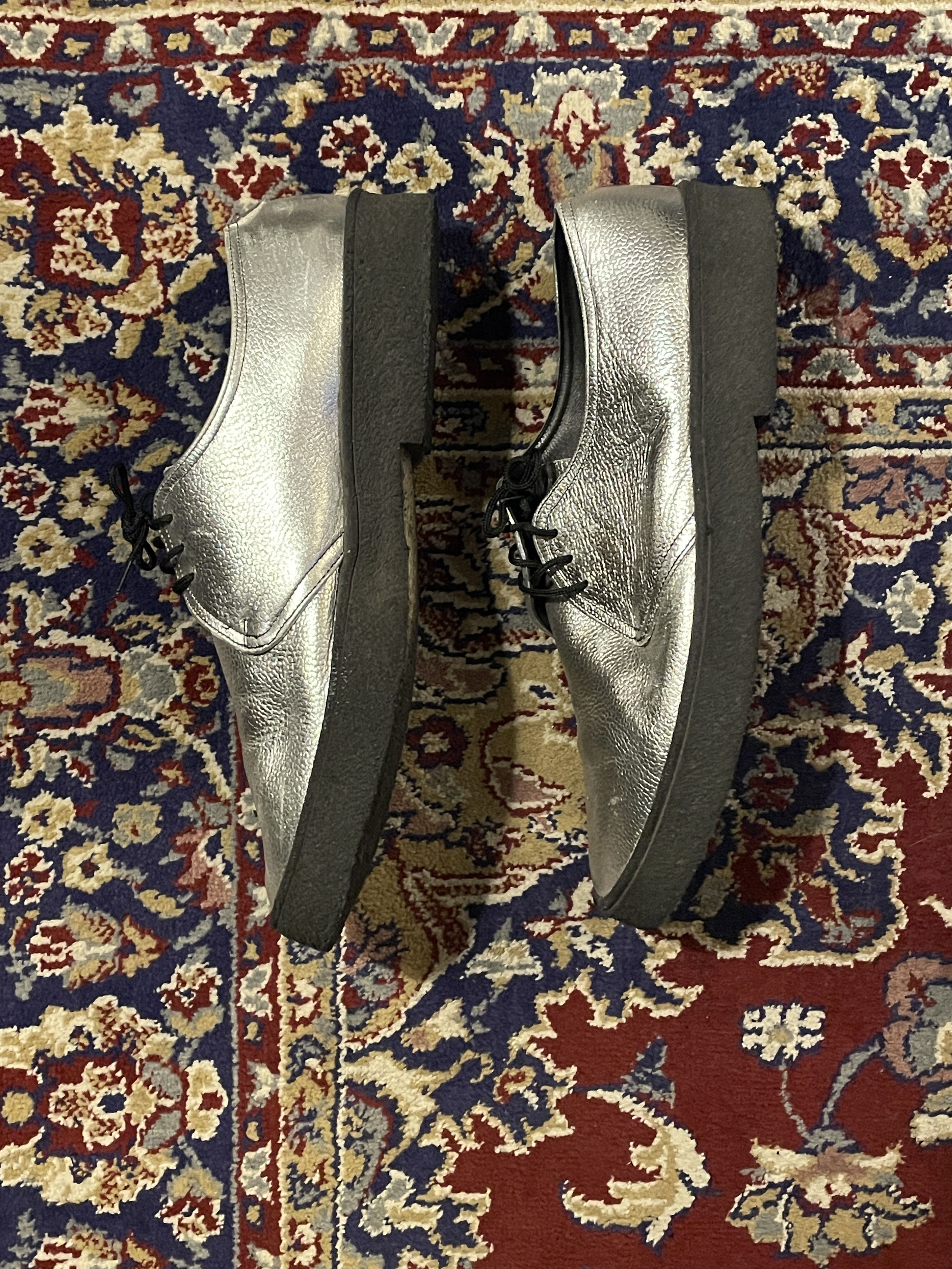 George Cox Popboy Silver Pebble Leather RARE Size US 12 / EU 45 - 2 Thumbnail
