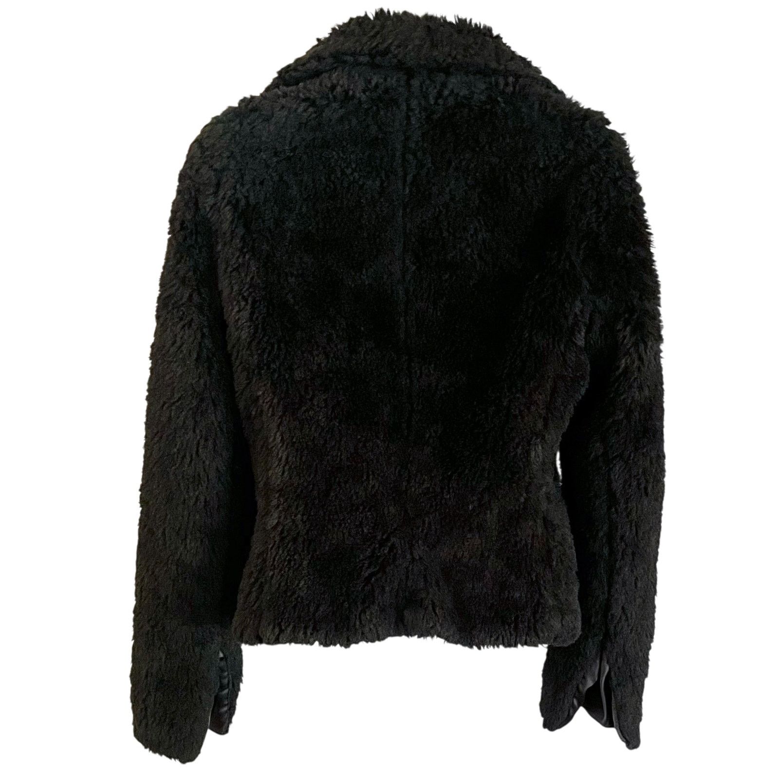 Betsey Johnson × Vintage Betsey Johnson 1990s Vintage Black Faux Fur Jacket Coat Size S / US 4 / IT 40 - 10 Thumbnail