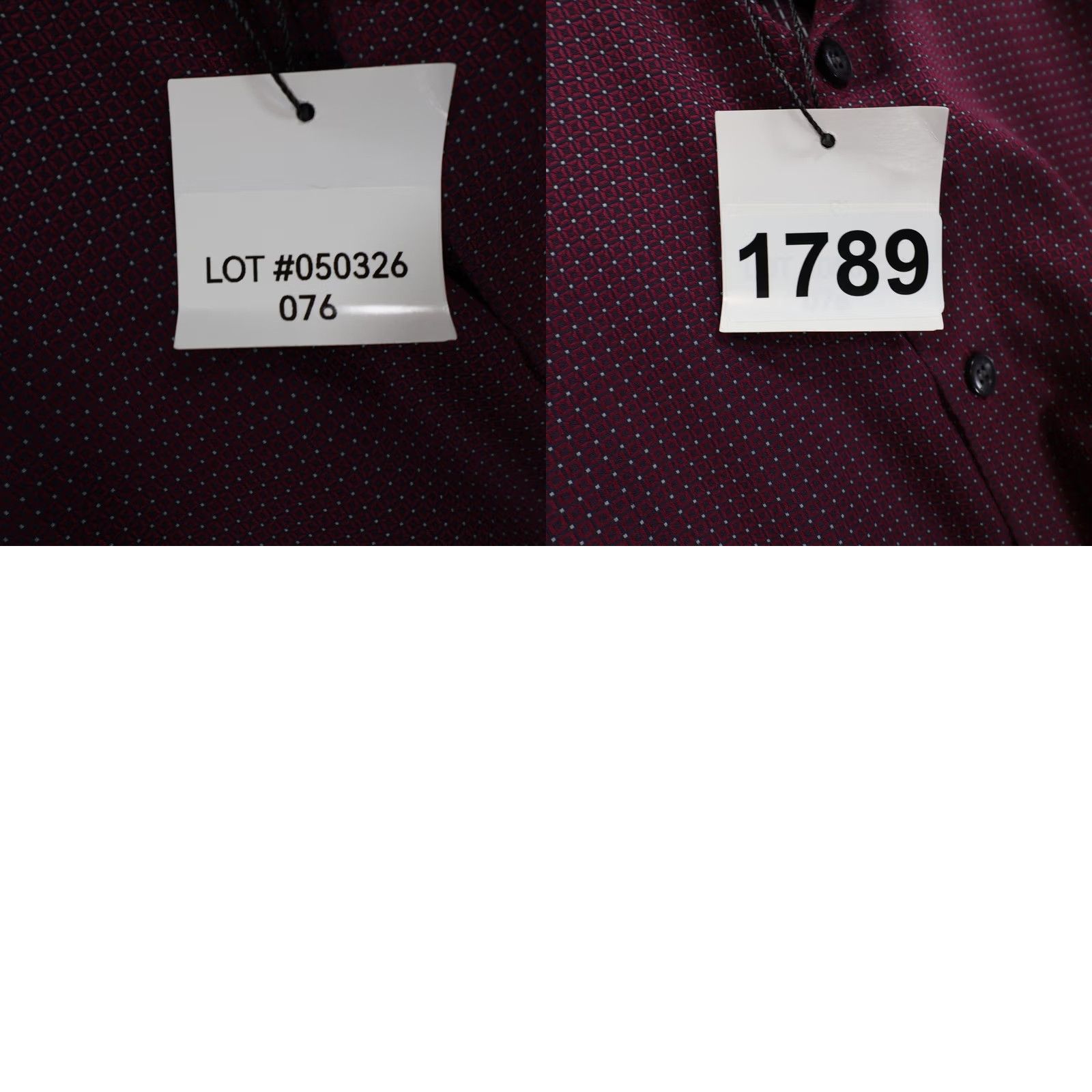 Murano Murano Button Down Shirt Mens Medium Burgundy Slim Fit Geometric 100% Cotton Size US M / EU 48-50 / 2 - 9 Thumbnail