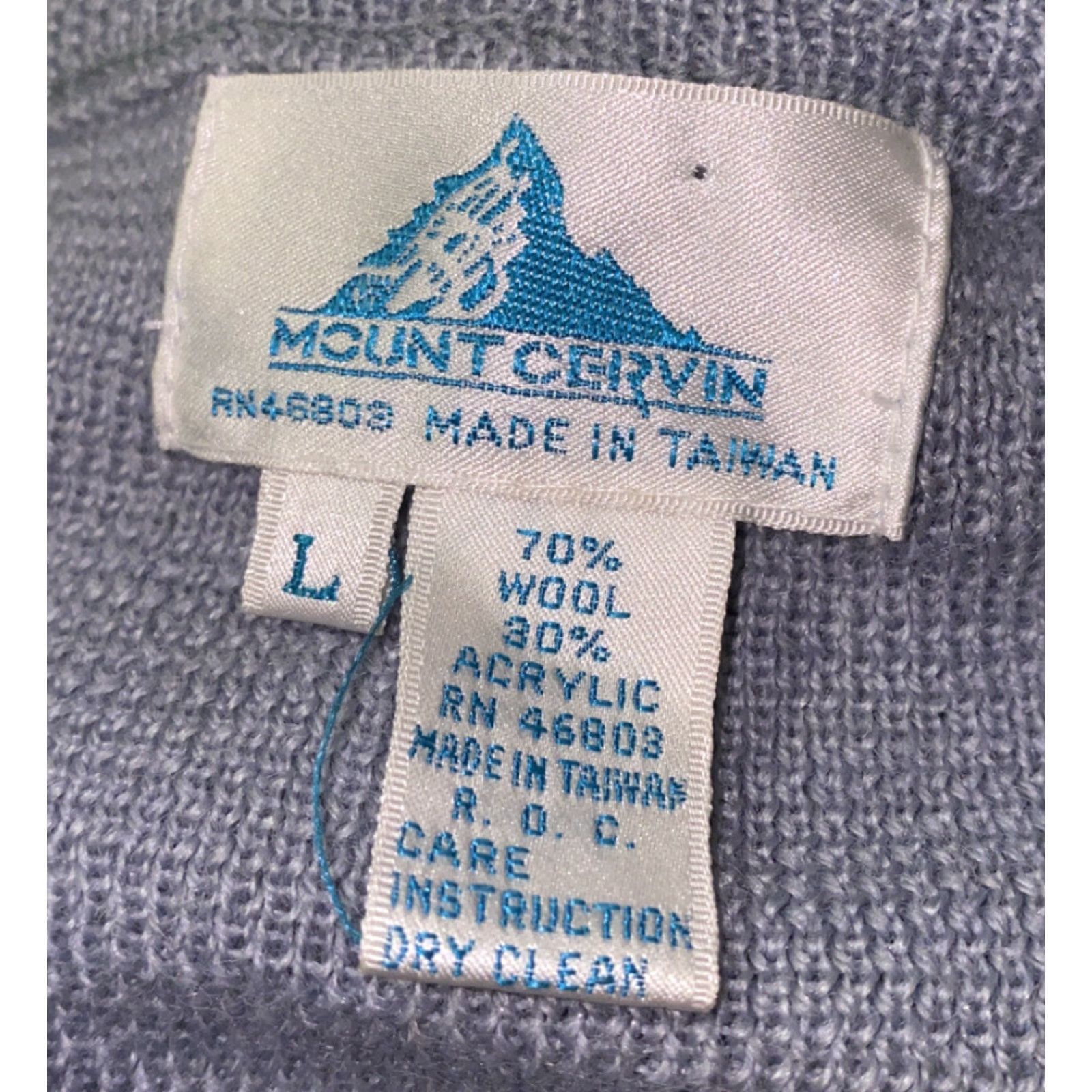 Vintage VINTAGE Mount Cervin Sweater Crewneck Men L Gray Wool/Acrylic Solid Size US L / EU 52-54 / 3 - 5 Thumbnail
