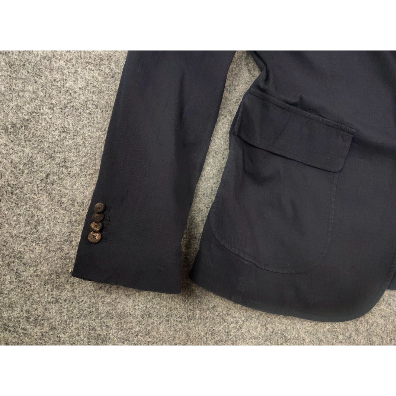 Doppiaa Doppiaa Italy Design Navy 2 Piece Mens Casual Suit Blazer Pants 3 Button Notch Lapel Cotton Blend 48 XS? Size 48R - 7 Thumbnail