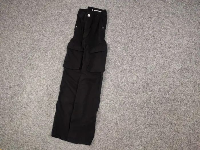 Japanese Brand Vintage Japanese Baggy Black Cotton Cargo Pants Y2K Style Size US 30 / EU 46 - 3 Thumbnail