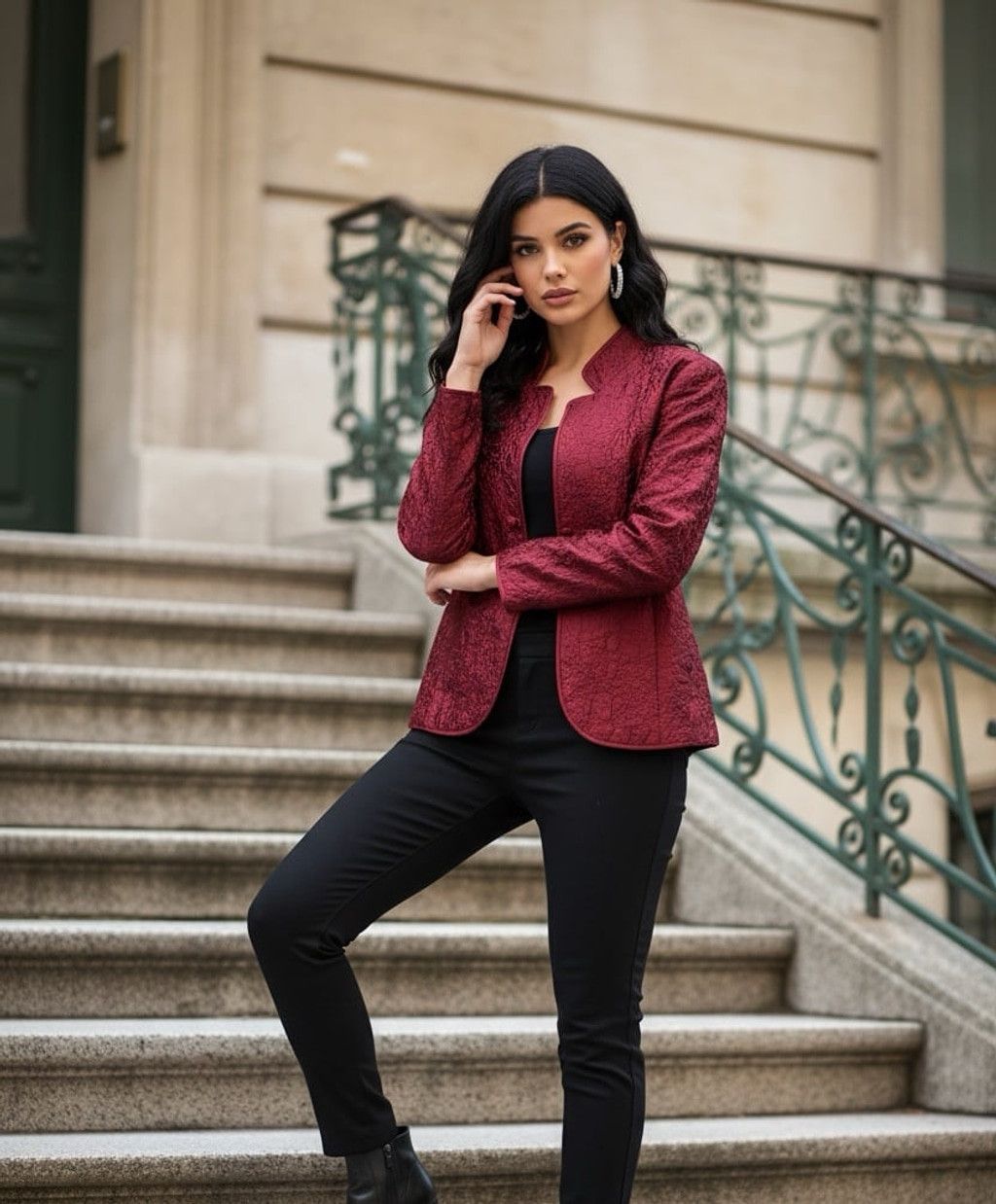 Max Mara NWOT MaxMara textured velvety feel one button red blazer 4 Size S / US 4 / IT 40 - 1 Thumbnail