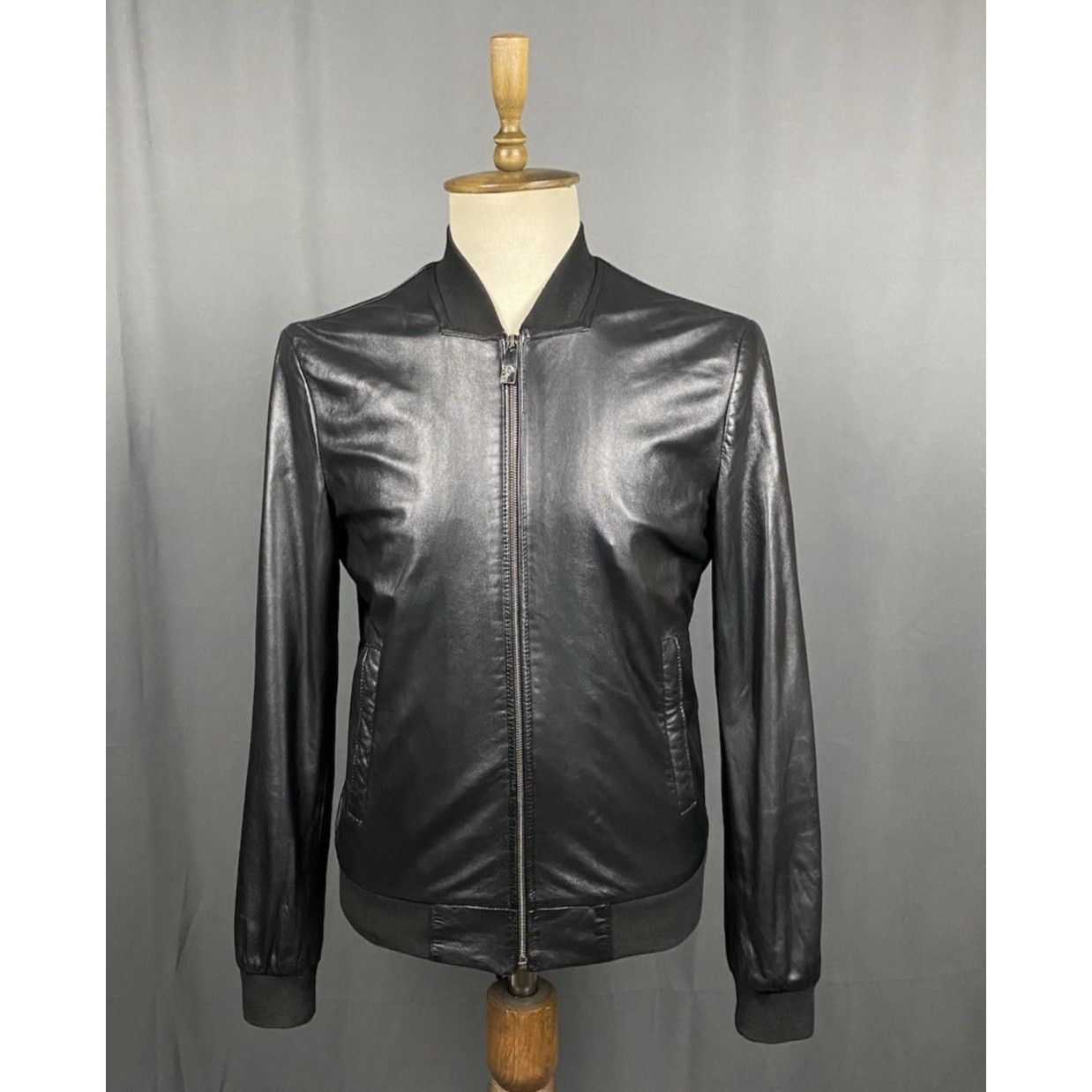 Versace Versace Collection Men's Black Leather Bomber Jacket Size 5 Size US M / EU 48-50 / 2 - 1 Thumbnail