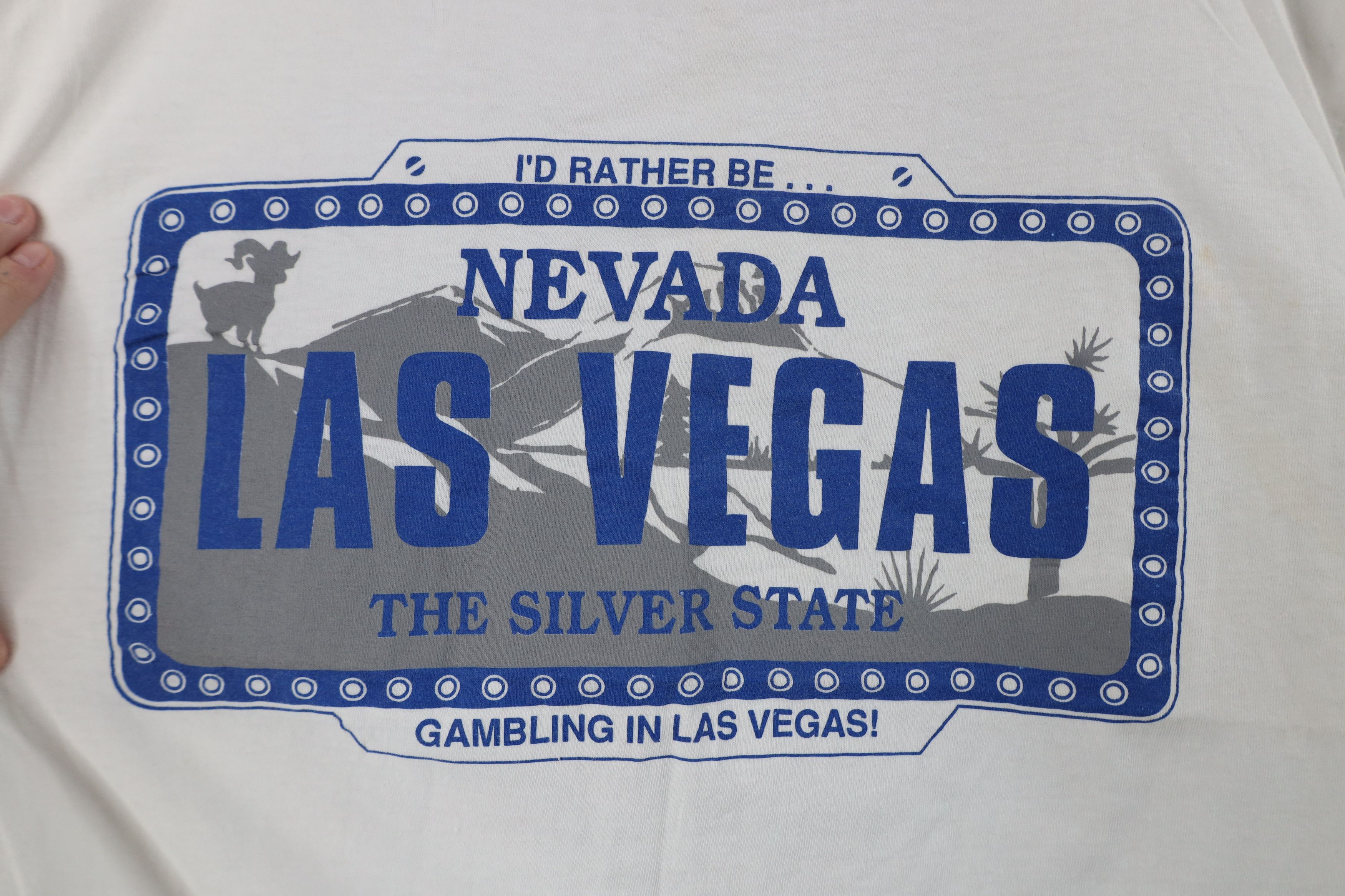 Vintage Vintage 90s Streetwear Nevada Las Vegas License T-Shirt Size US XL / EU 56 / 4 - 4 Thumbnail