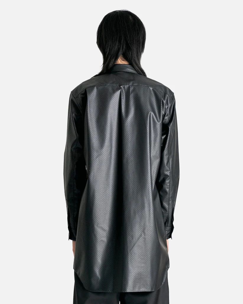 Comme des Garcons Homme Plus o1s1v1r1oon0925 Perforated Faux Leather Shirt in Black Size US L / EU 52-54 / 3 - 3 Thumbnail