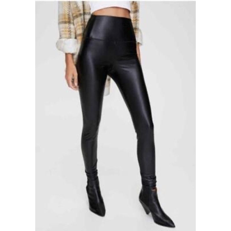 Aritzia $138 New Aritzia Wilfred Daria Faux Leather Leggings S Black Size 27" / US 4 / IT 40 - 1 Thumbnail
