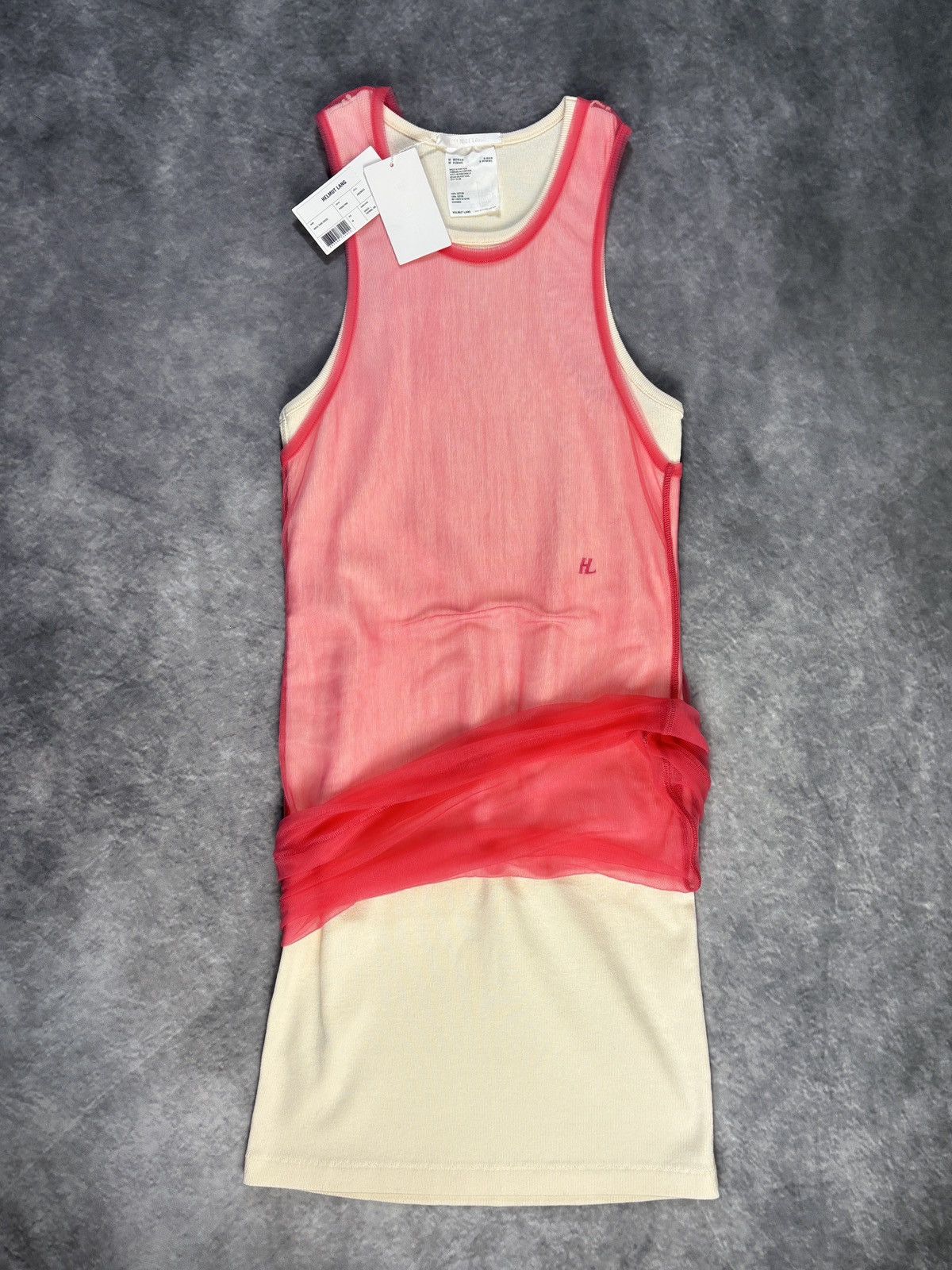 Helmut Lang Helmet Lang Tank Top Dress Long Sheer Double Layer Ribbed Size M / US 6-8 / IT 42-44 - 2 Thumbnail
