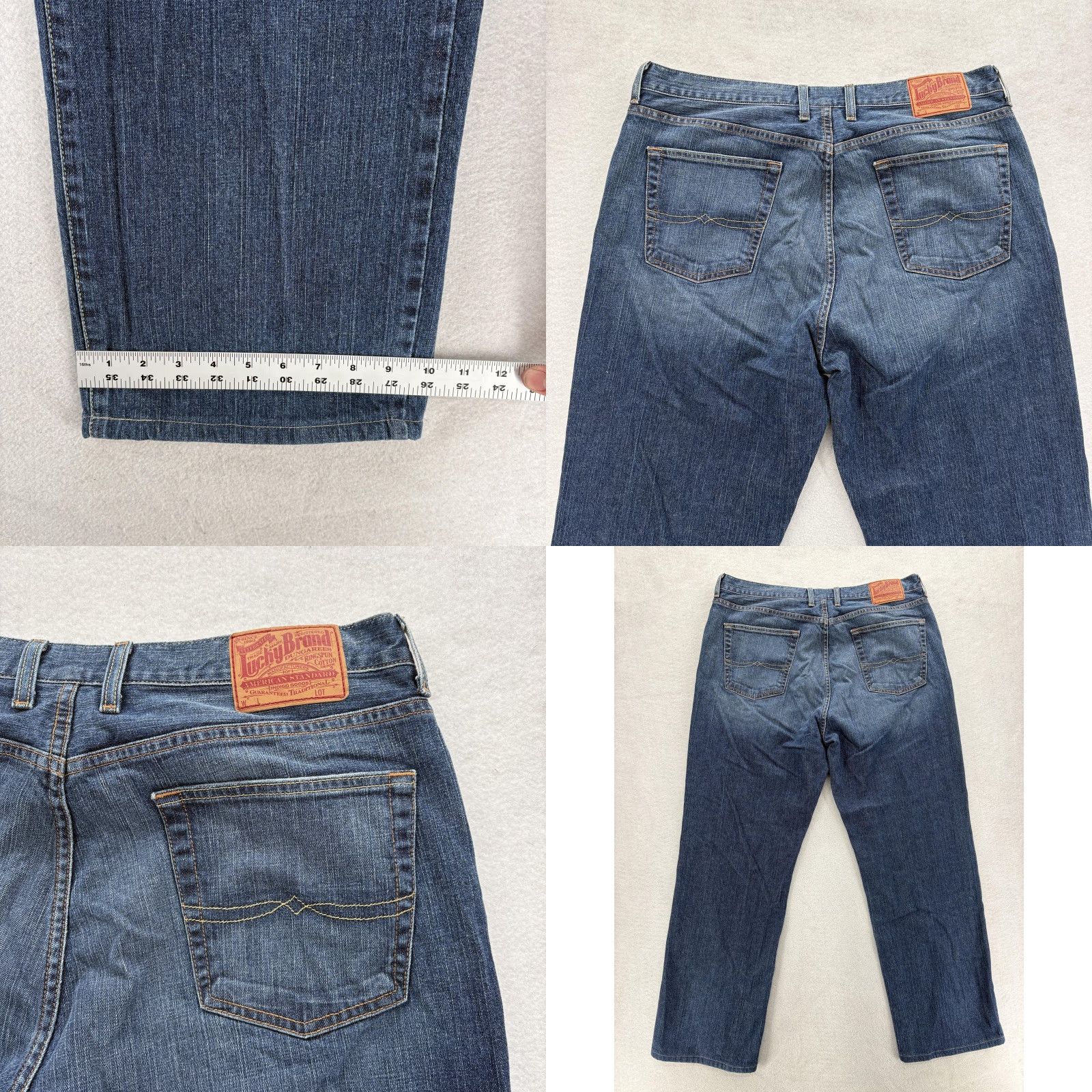 Lucky Brand VINTAGE Lucky Brand Jeans Mens 38x32 Bootcut Blue Medium Wash Relaxed 2002 Y2K Dungarees Smart Marketing Size US 38 / EU 54 - 8 Thumbnail