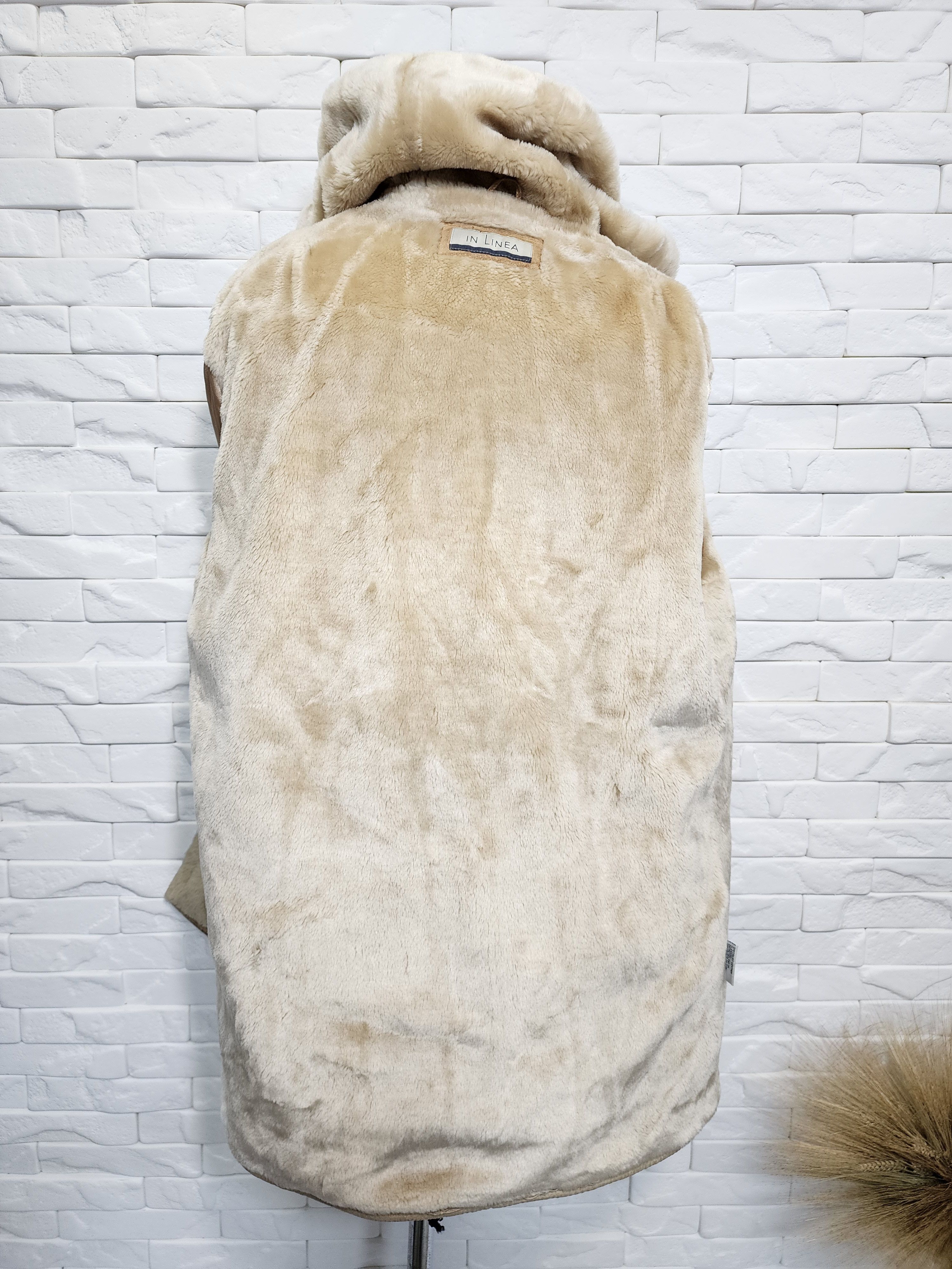 Genuine Leather Brown Women's Fur Jacket: Women's Vintage Button Hooded Coat Size XXL / US 16-18 / IT 52-54 - 7 Thumbnail
