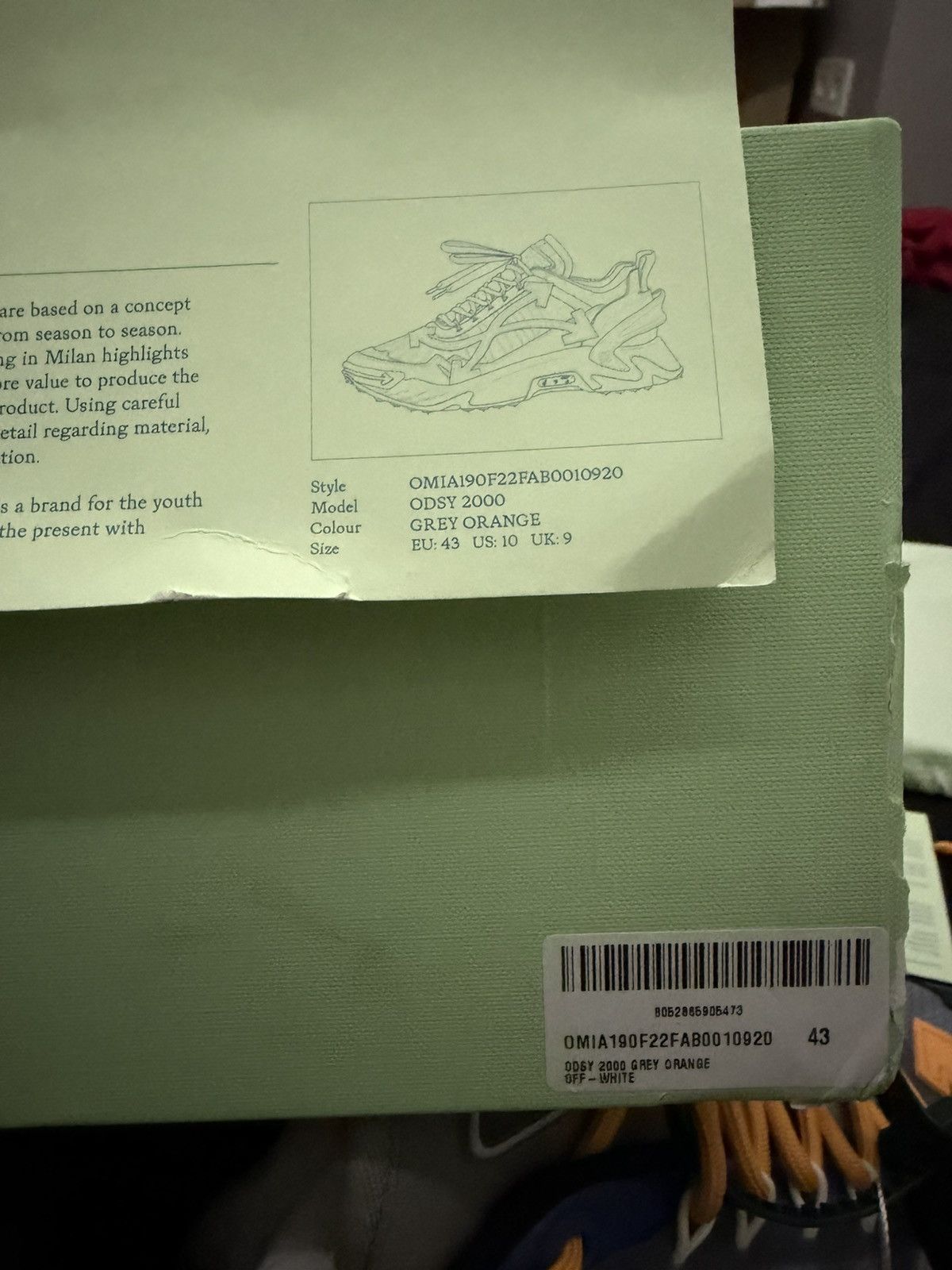 Off-White Off White Odsy 2000 Grey Orange Size US 10 / EU 43 - 5 Thumbnail