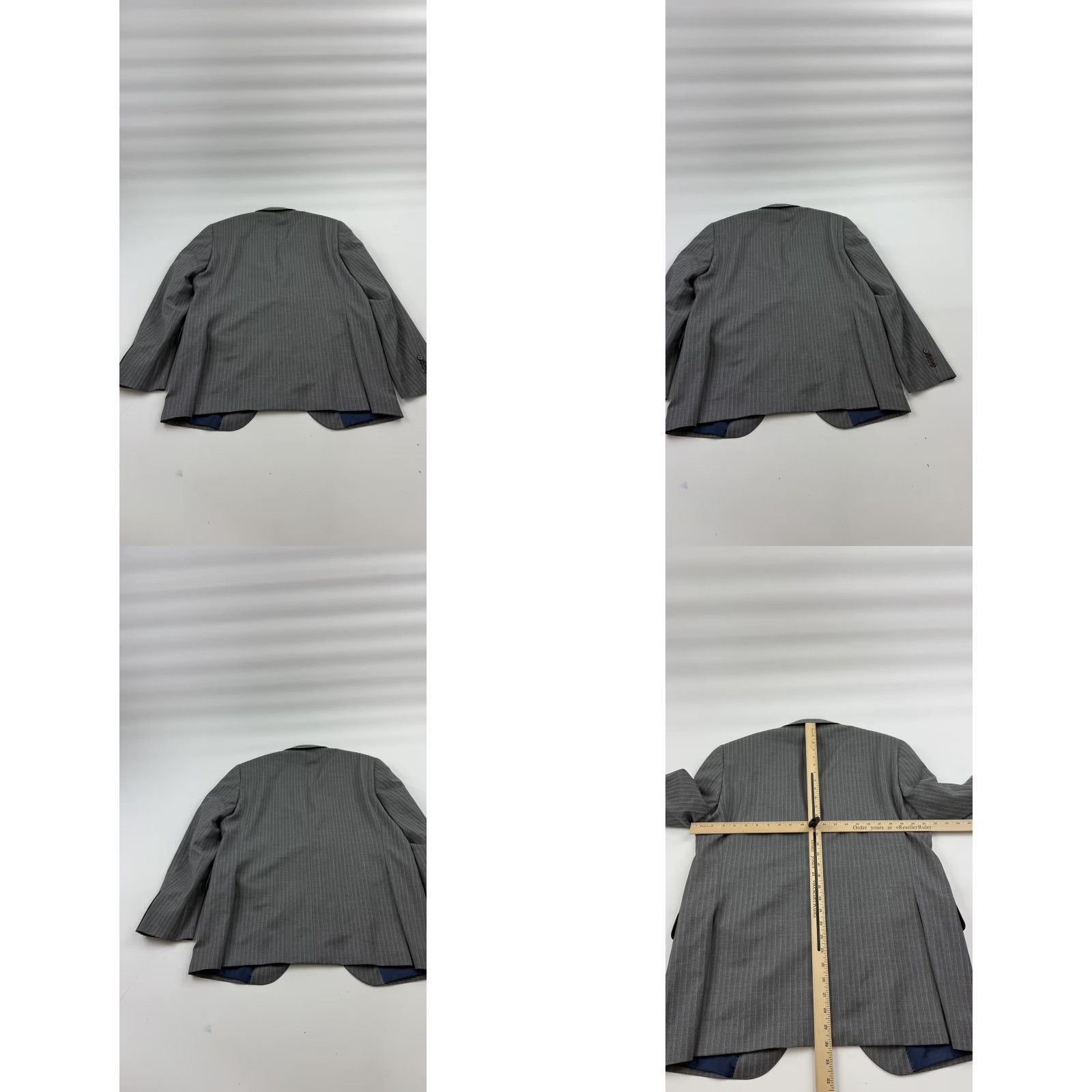 Jack Victor VINTAGE Jack Victor Blazer Mens 42R Gray Pinstripe Wool Two-Button Notch Lapel Ryan CT Jacket Suit Jacket Size 42R - 8 Thumbnail
