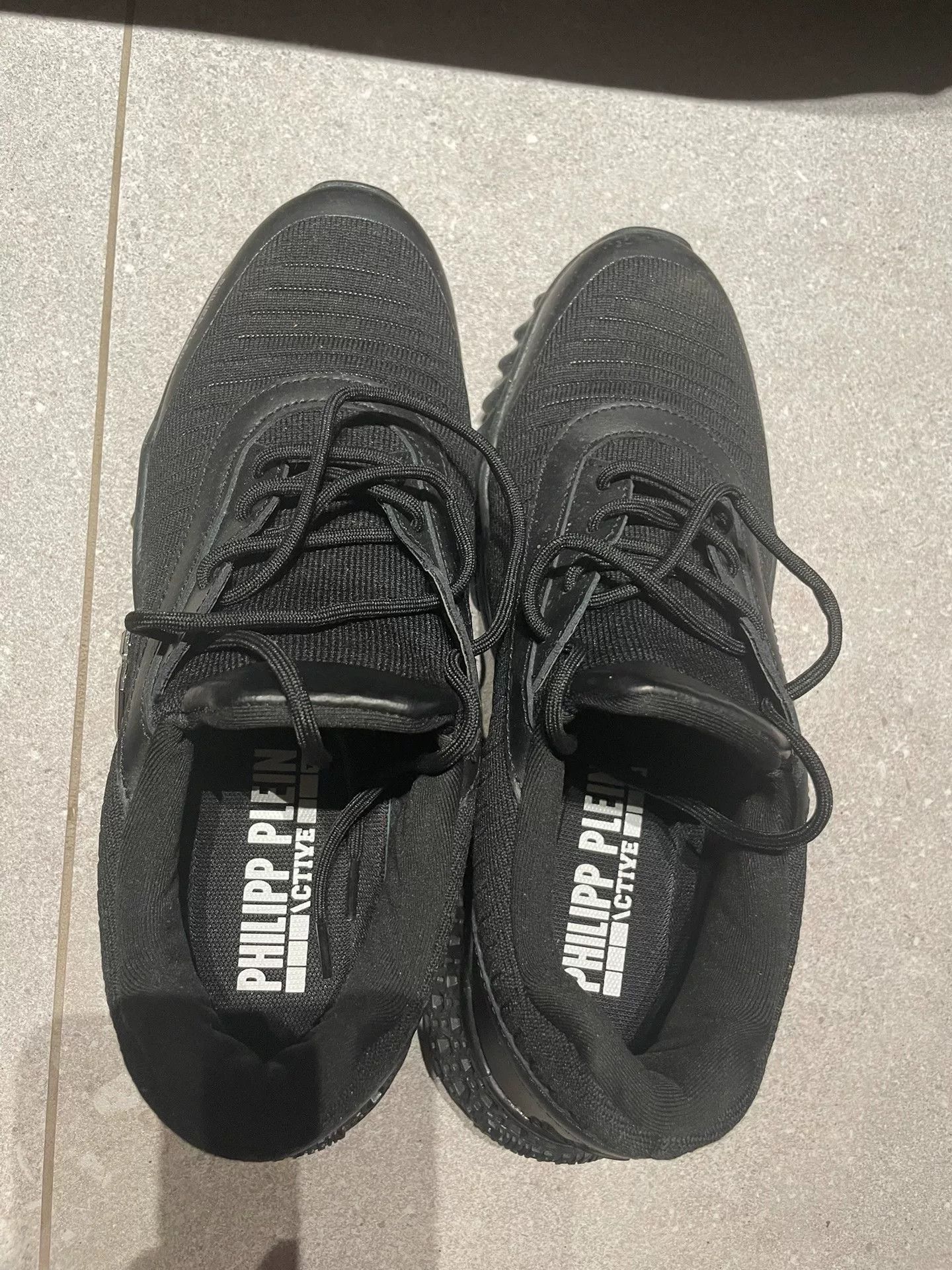 PHILIPP PLEIN Black Runner Hexagon Sneakers