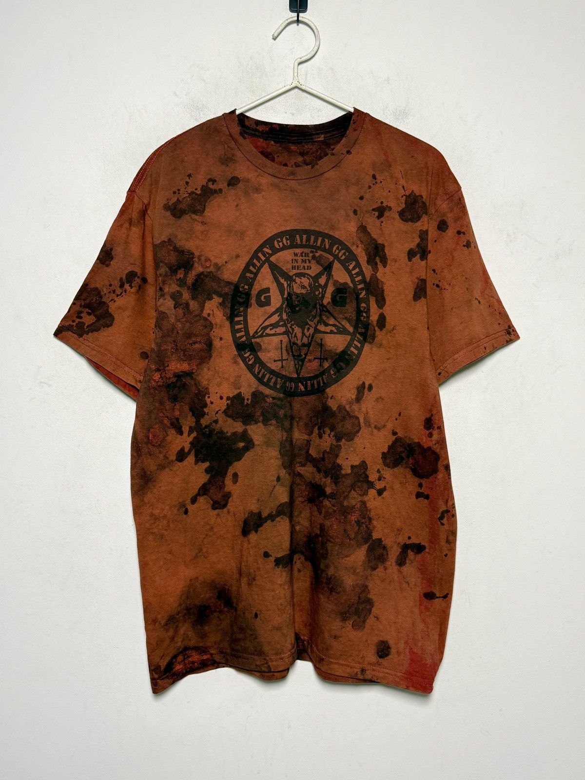 Band Tees GG Allin graphic tee with custom hand dyed treatment. Size US L / EU 52-54 / 3 - 1 Thumbnail