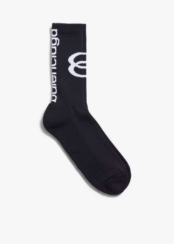 Balenciaga o1mt1gz0225 Size: XL / Unity Sports Icon Socks in Black Size ONE SIZE - 1 Thumbnail